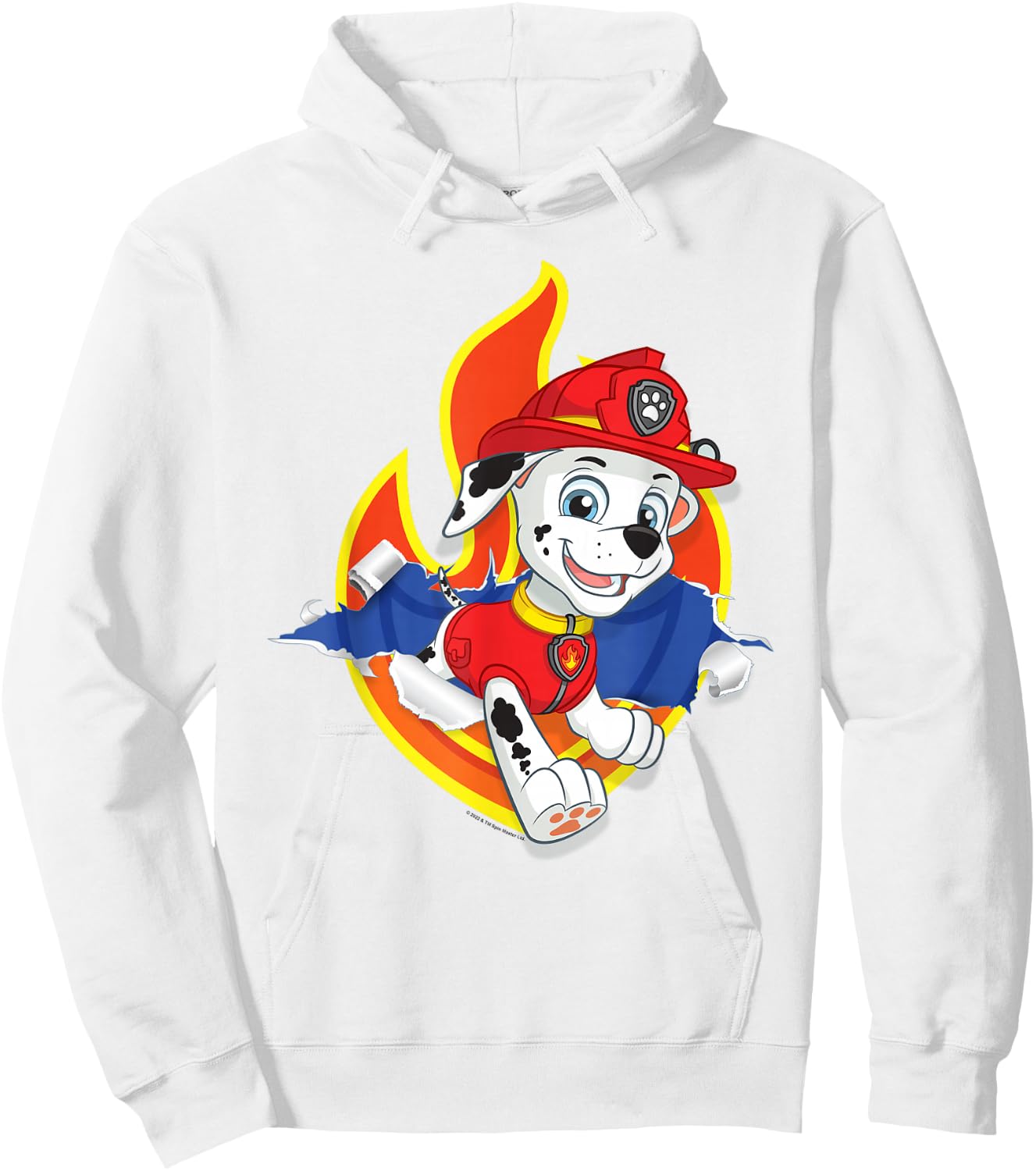 Paw Patrol Marshall Torn Badge Hoodie - Hoodie | White