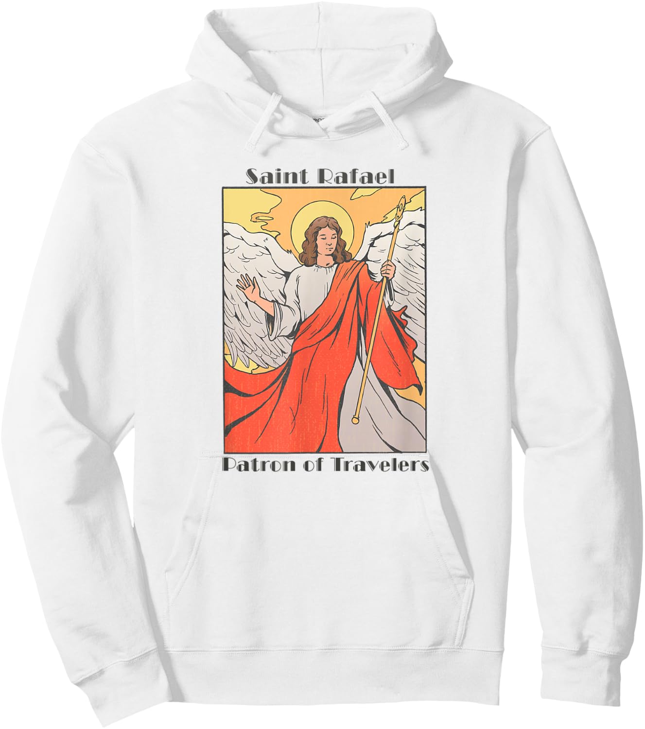 St. Rafael Catholic Archangel Patron Saint of Travel, Travel Hoodie - Hoodie | White