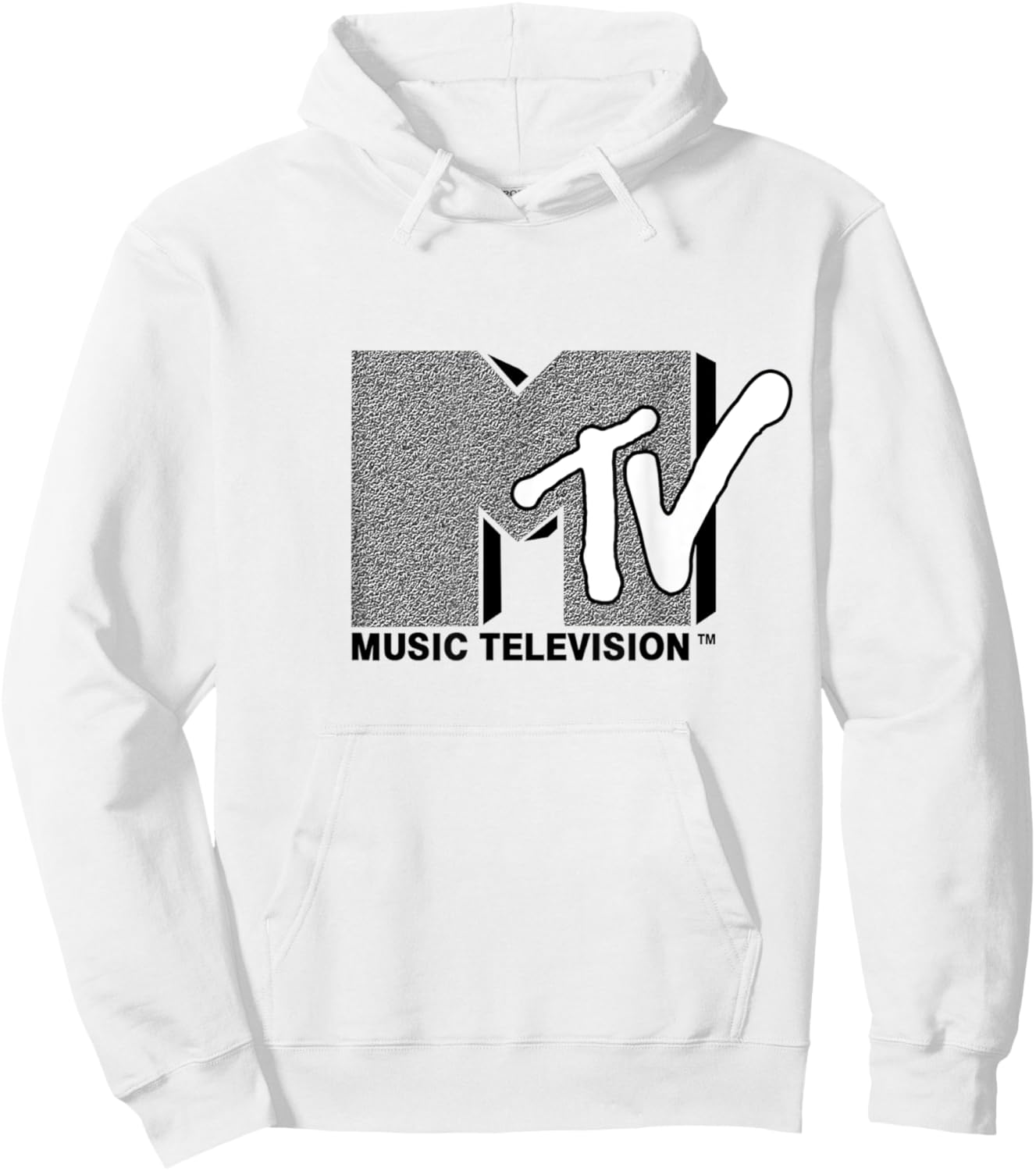 Mademark x MTV - Classic Official Original MTV Logo with wall structure Hoodie - Hoodie | White