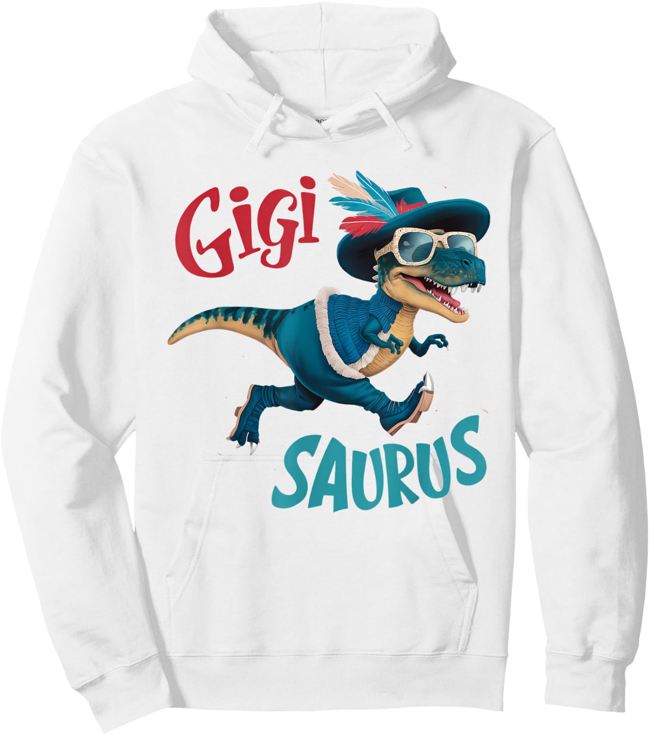Gigi Saurus Grandmother Grandma Gigisaurus Hoodie - Hoodie | White
