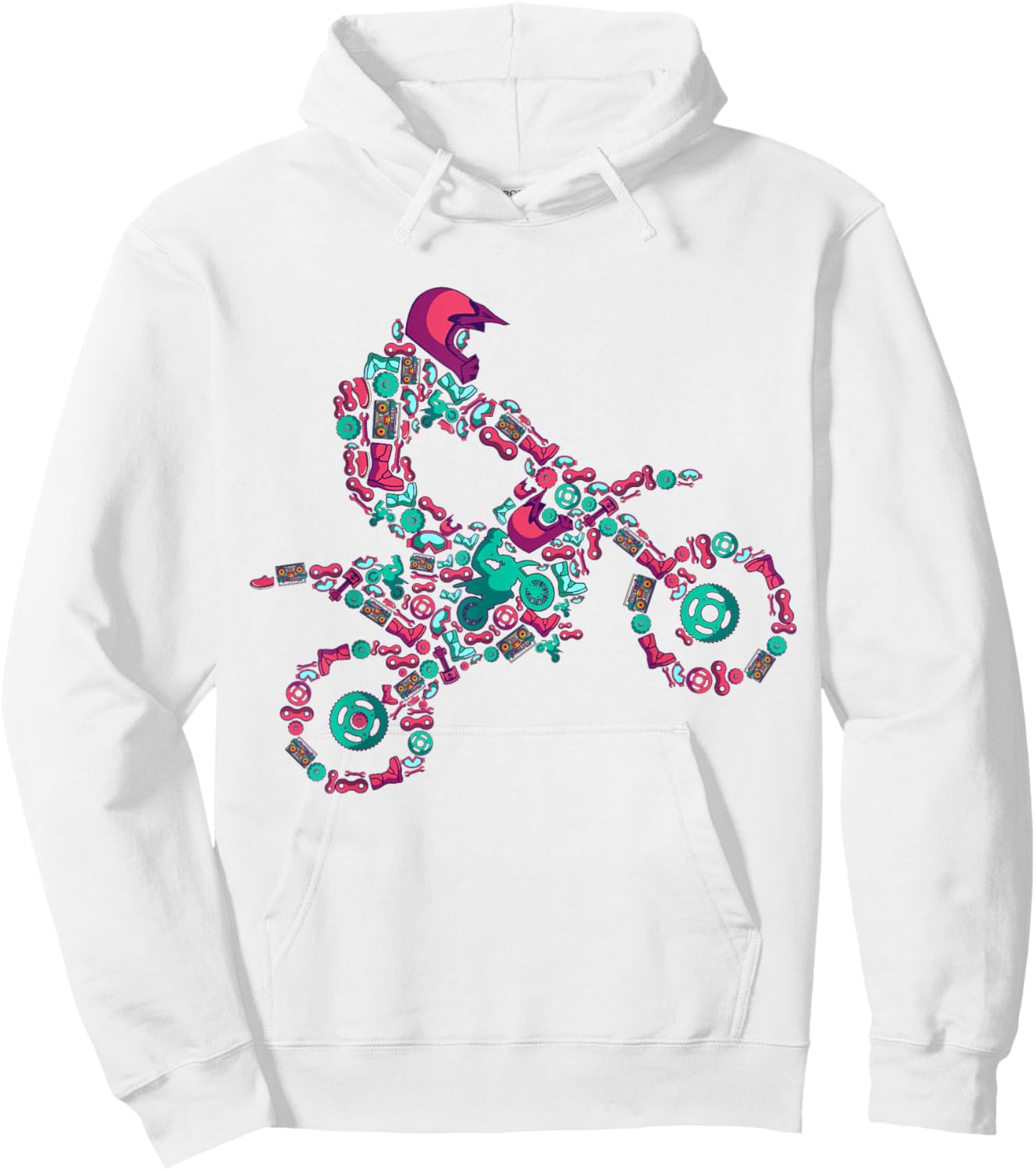 Motocross Enduro Supermoto Bike Dirt Biker Hoodie - Hoodie | White