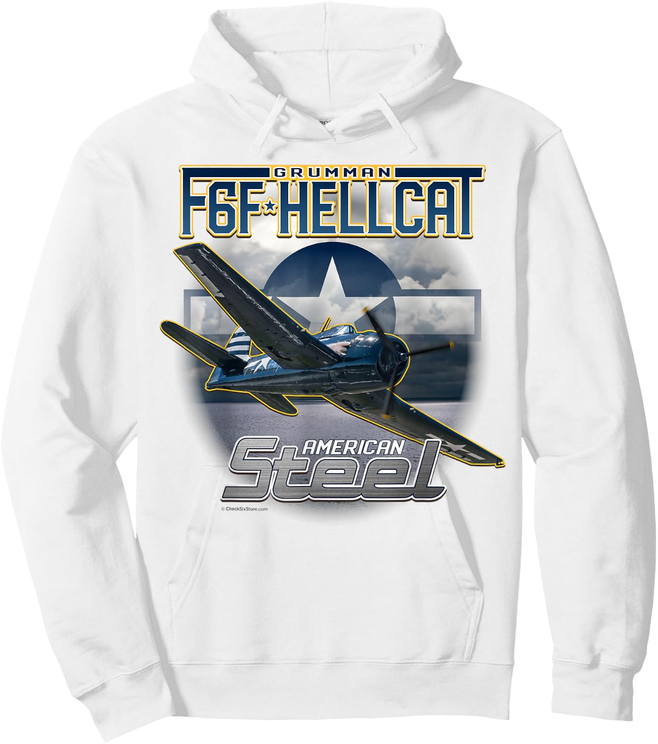 Aviation : F6F Hellcat American Steel WWII Shirt Hoodie - Hoodie | White
