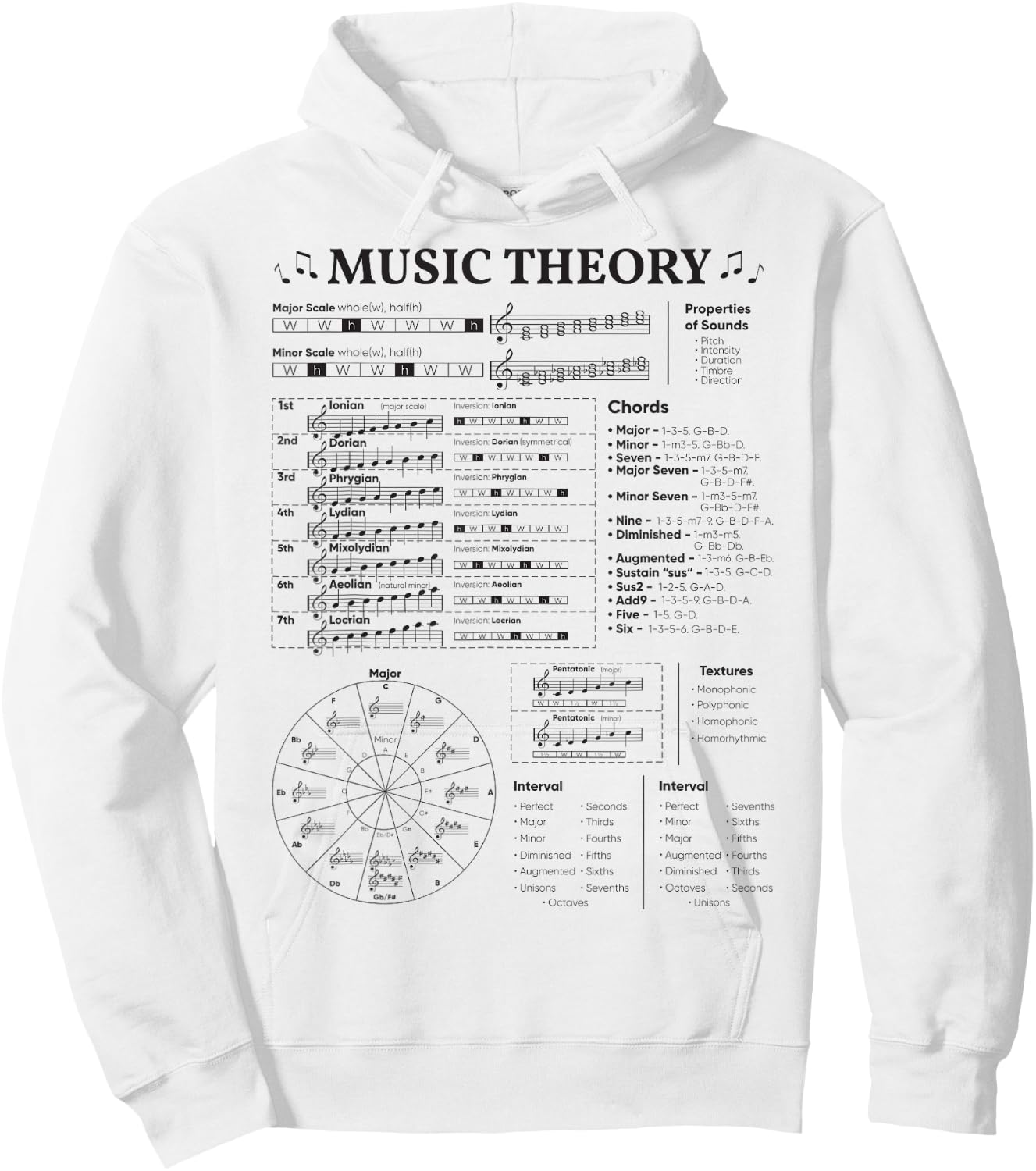 Music Theory Musician Music Teacher EDM School Hoodie - Hoodie | White