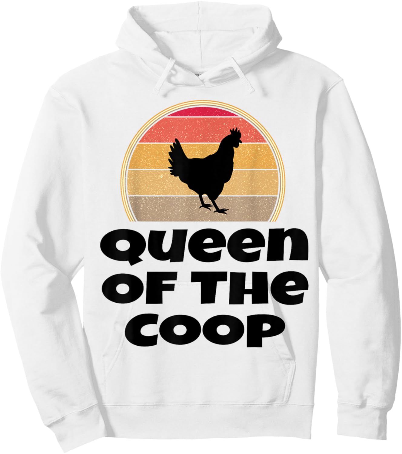 Queen Of The Coop Funny Retro Chicken Farmer Farming Poultry Hoodie - Hoodie | White