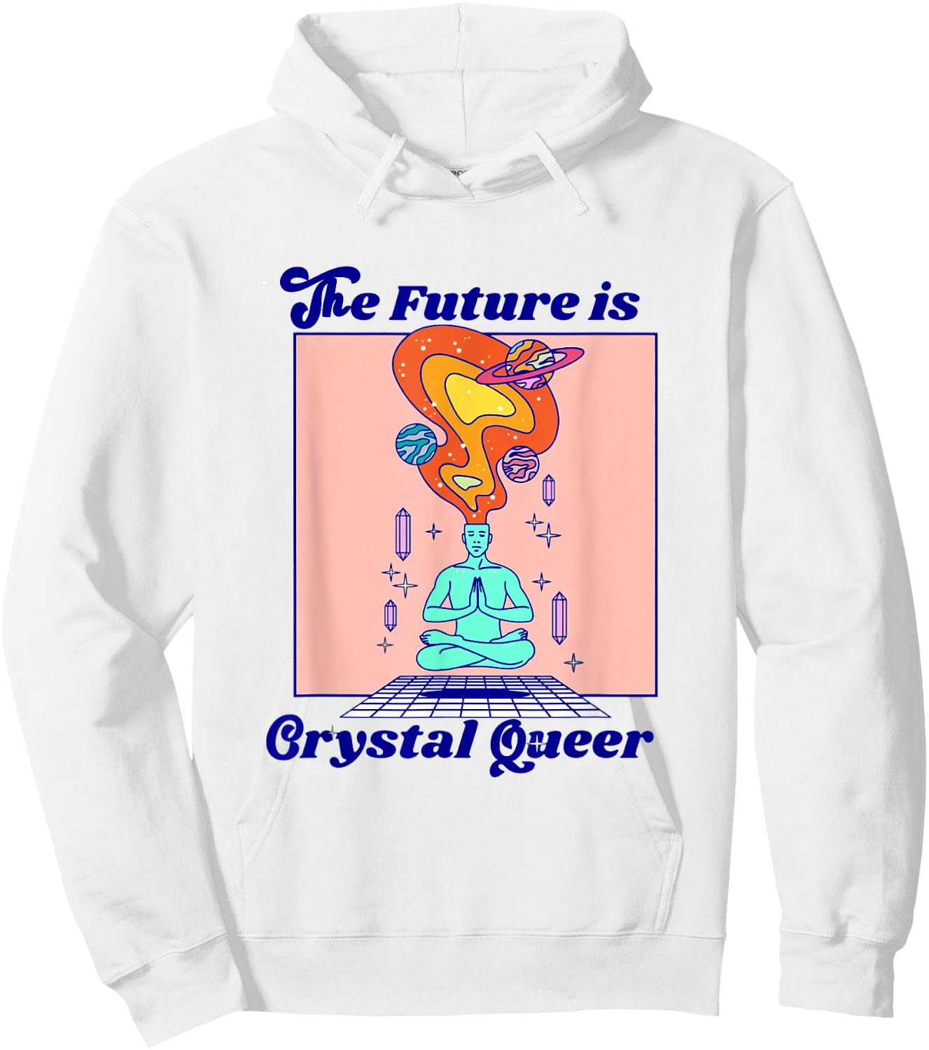 The Future Is Crystal Queer LGBTQ LGBT Queer Pride Gay 70s Hoodie - Hoodie | White