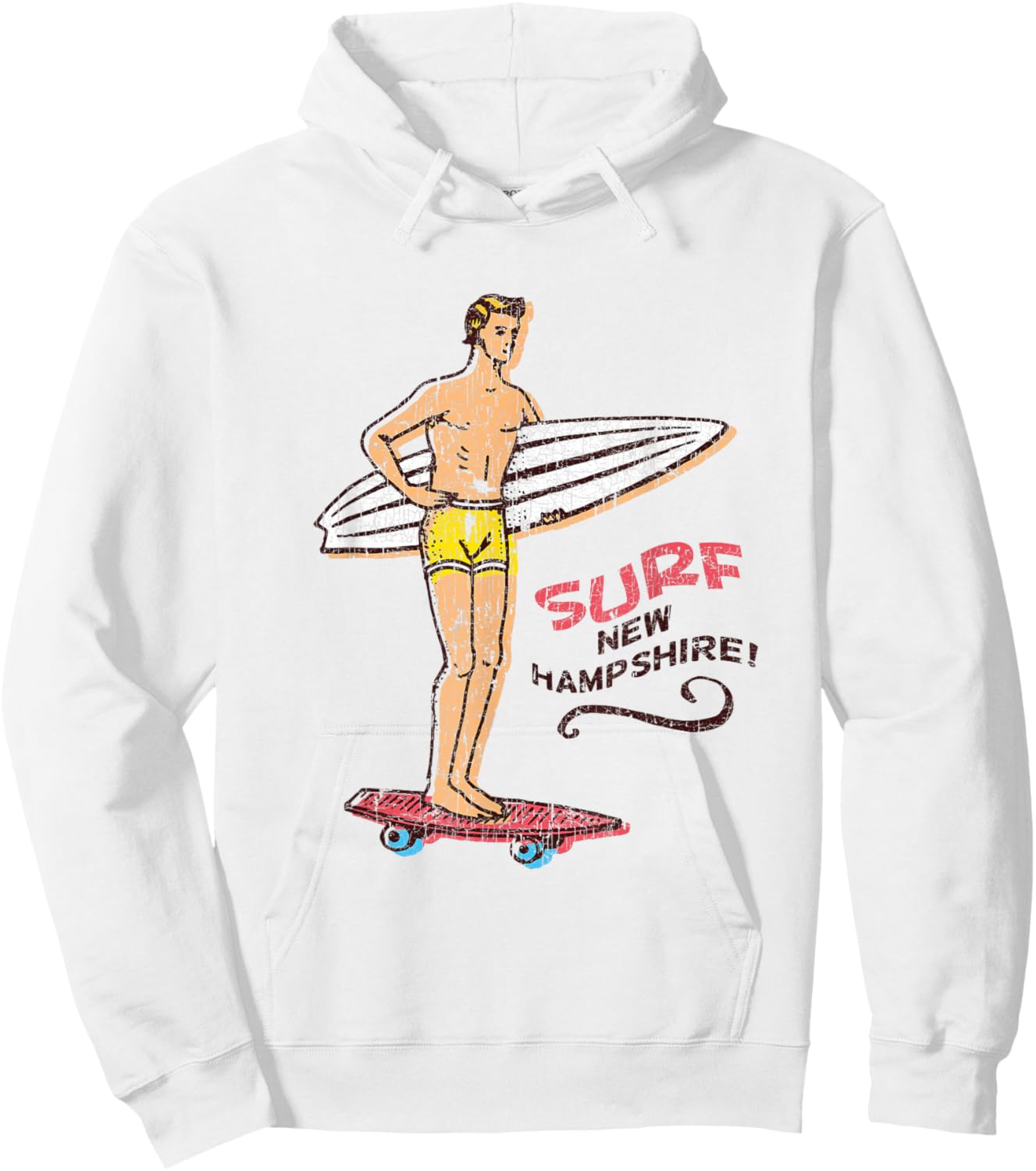 Surf New Hampshire Vintage Surfboard 60s 70s 80s Hoodie - Hoodie | White