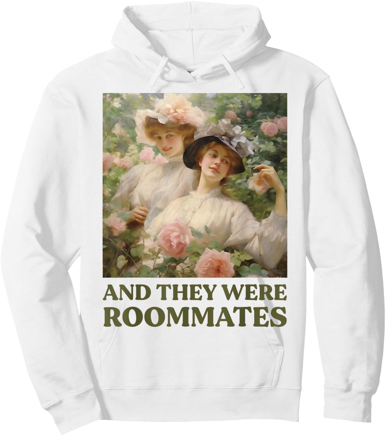 And they were Roommates Queer Funny LGBTQ Lesbian Pride Meme Hoodie - Hoodie | White