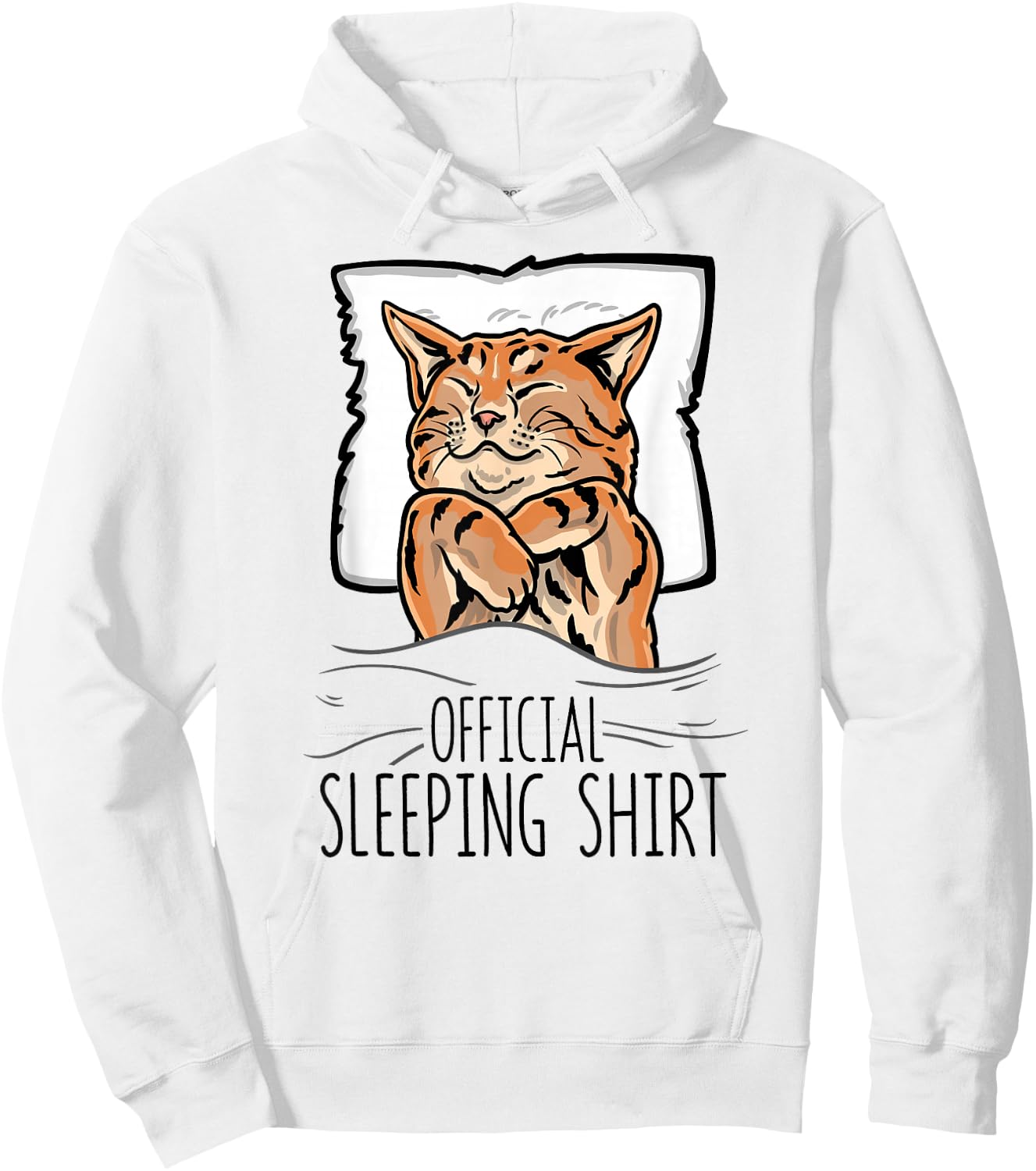 Official Sleeping Shirt Cute Cat nap Sleep Nightgown Hoodie - Hoodie | White