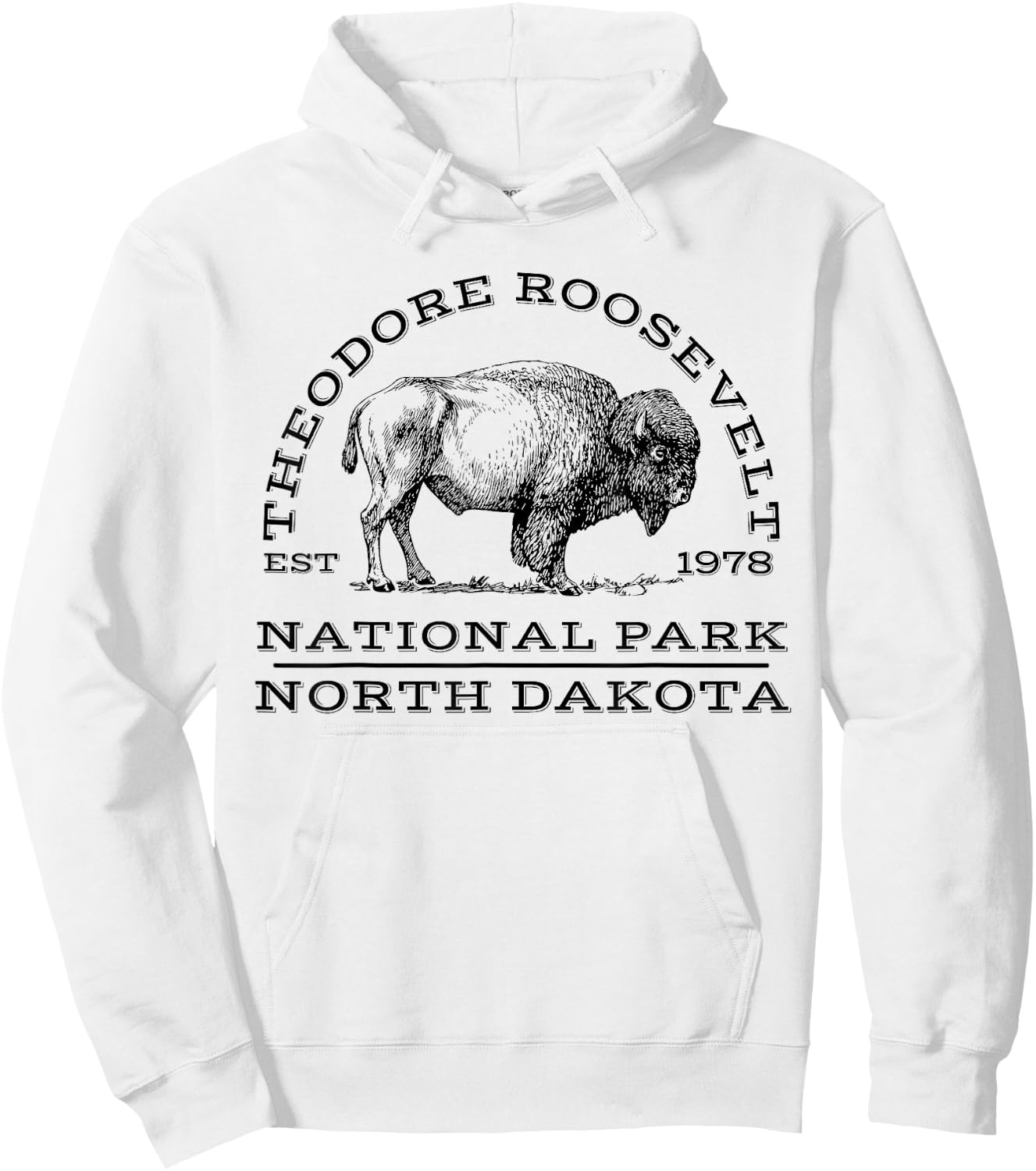 Theodore Roosevelt National Park Buffalo North Dakota Hike , Gray Hoodie - Hoodie | White