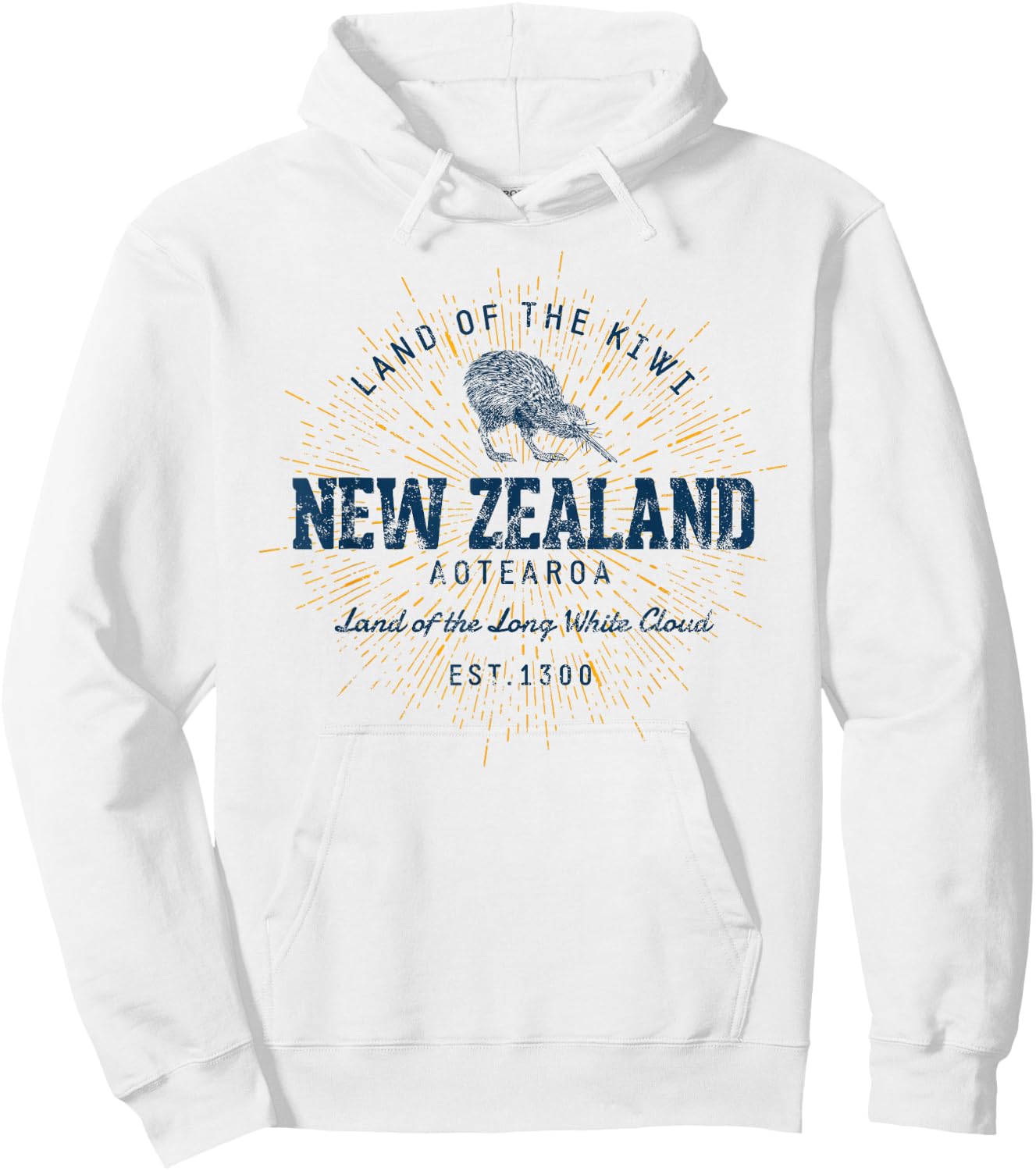 Vintage New Zealand Retro Hoodie - Hoodie | White