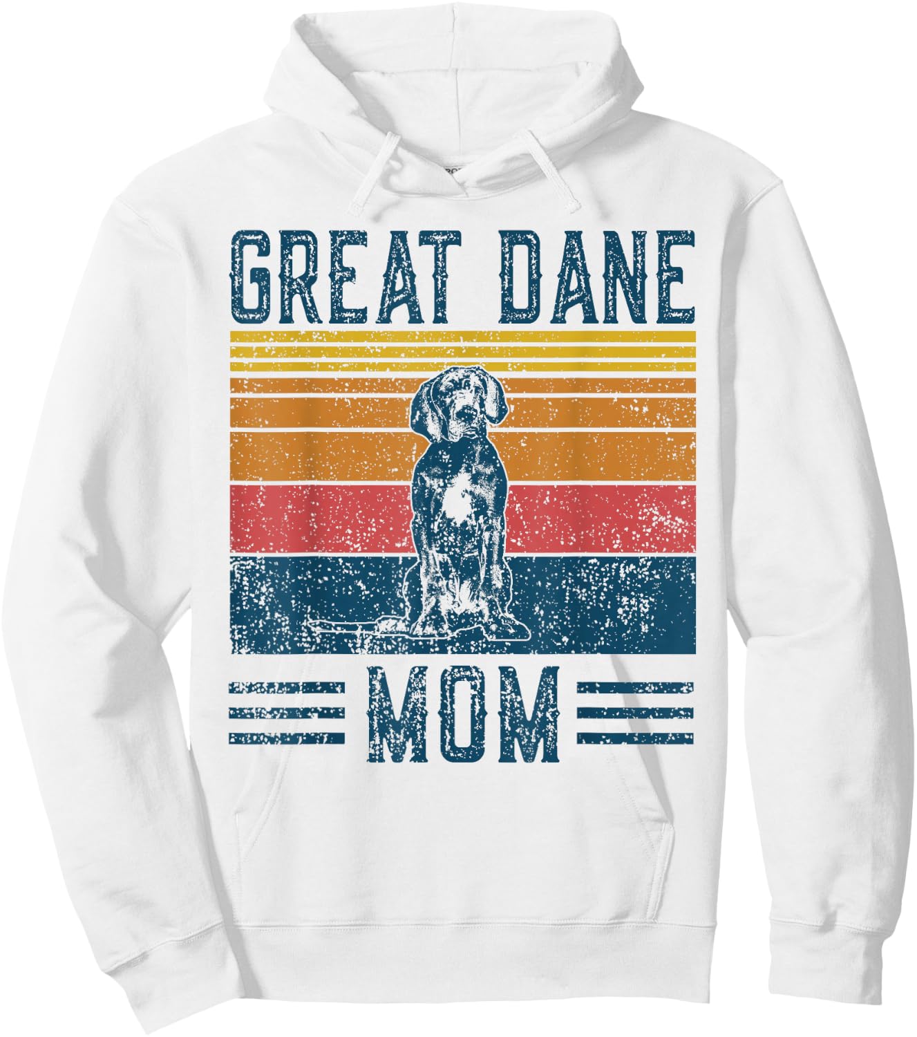 Dog Great Dane Mom - Vintage Great Dane Mom Hoodie - Hoodie | White
