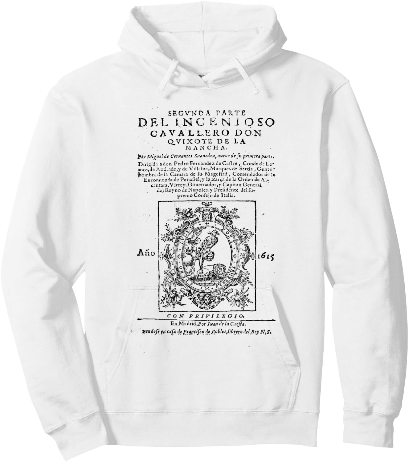 Miguel de Cervantes - Fine Art Gifts: Don Quixote Hoodie - Hoodie | White