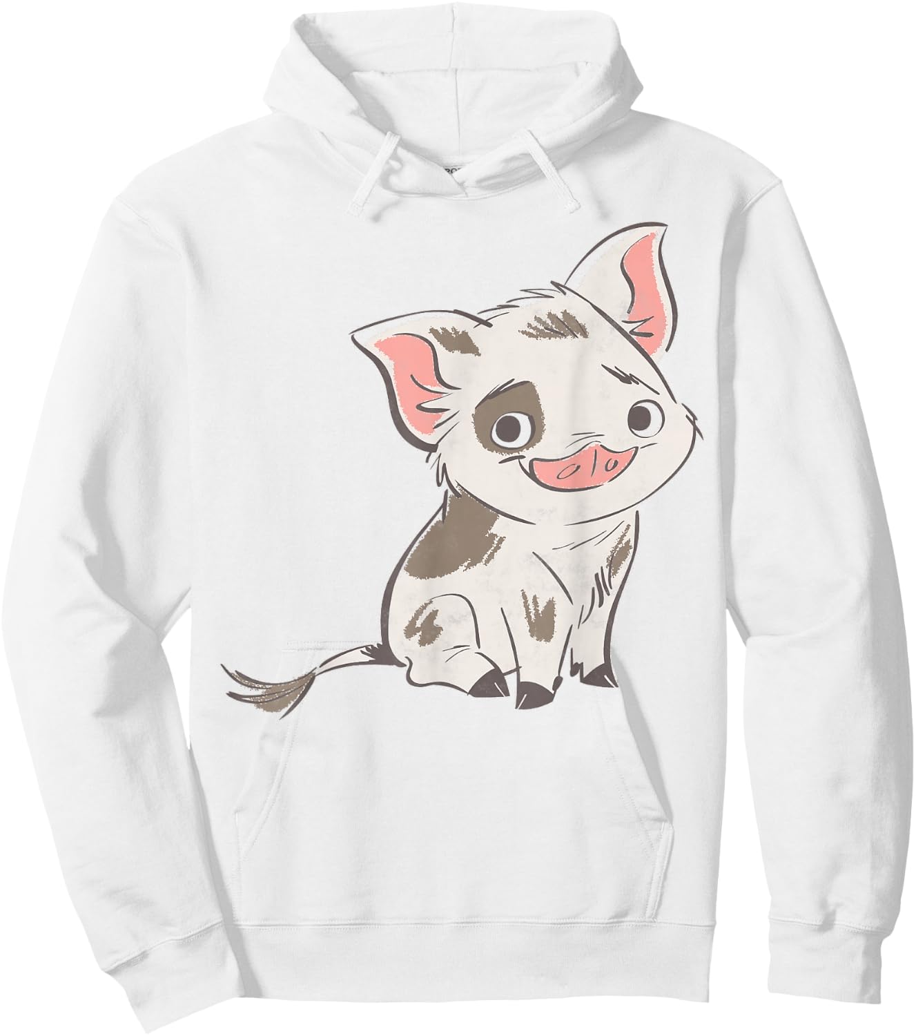 Disney Moana Pua Drawn Smile Graphic Hoodie - Hoodie | White