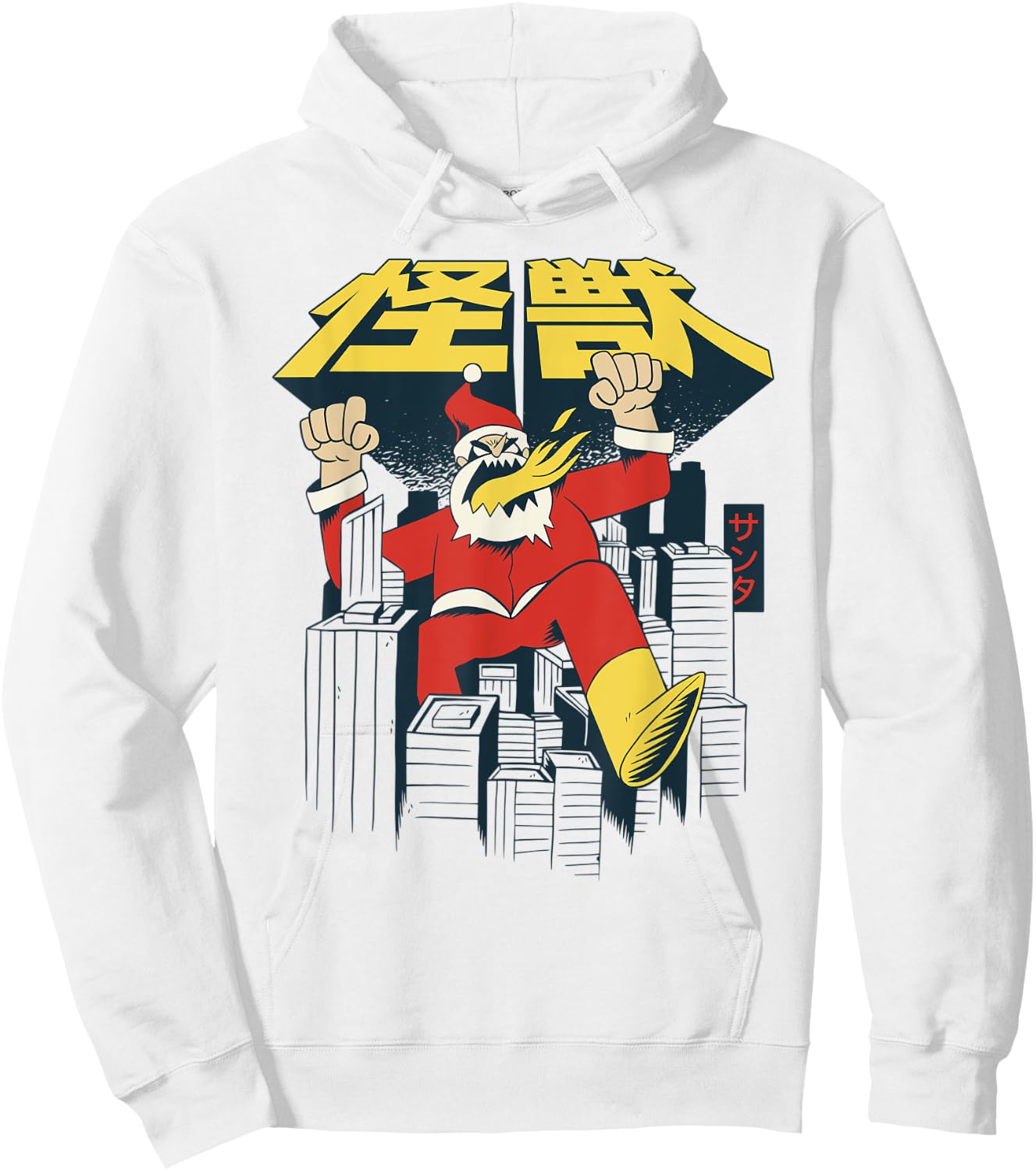 Japan retro Christmas grunge vintage Kanji Santa Claus Hoodie - Hoodie | White