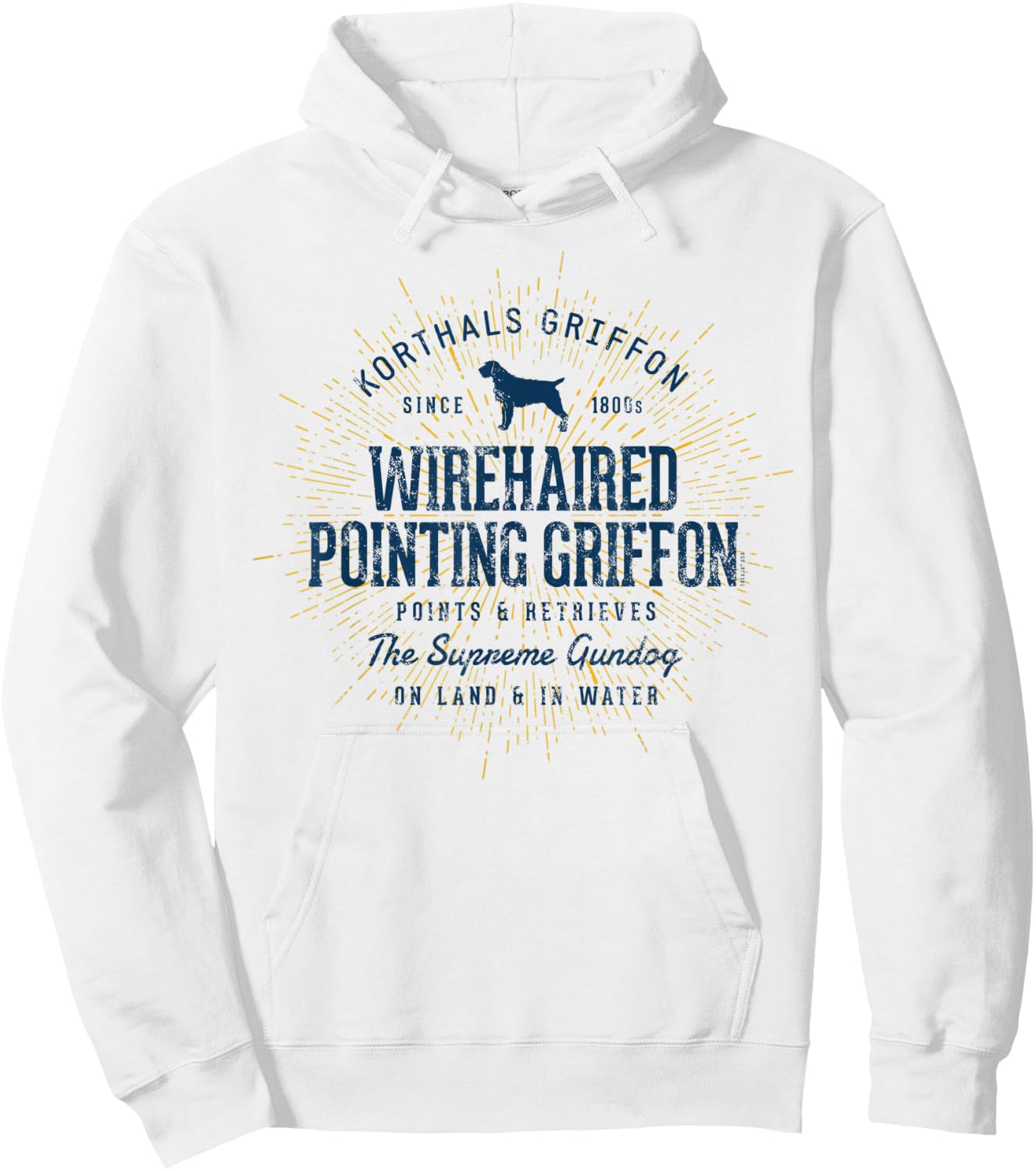 Korthals Griffon Vintage Retro Wirehaired Pointing Griffon Hoodie - Hoodie | White