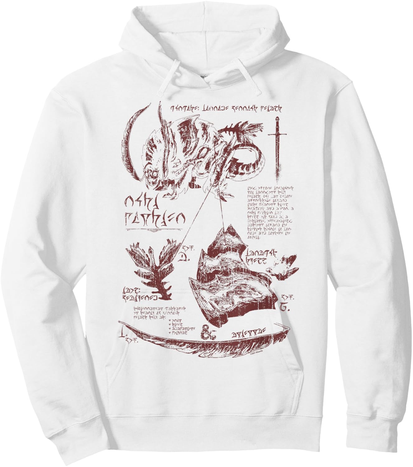 Dungeons & Dragons Anatomy Chart for Rust Monster Hoodie - Hoodie | White