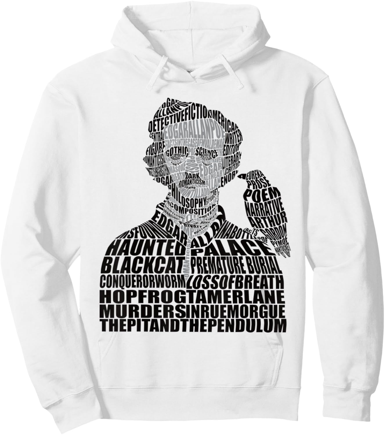 Calligram Edgar Allan Poe Poem Lover Gift Hoodie - Hoodie | White