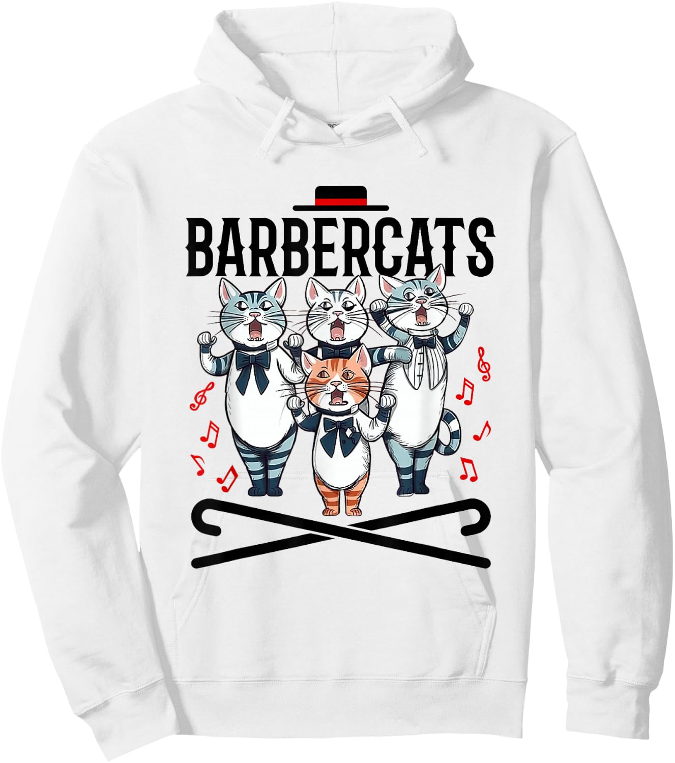 Barbershop Quartet Cats Singing Harmony Singer Hoodie - Hoodie | White