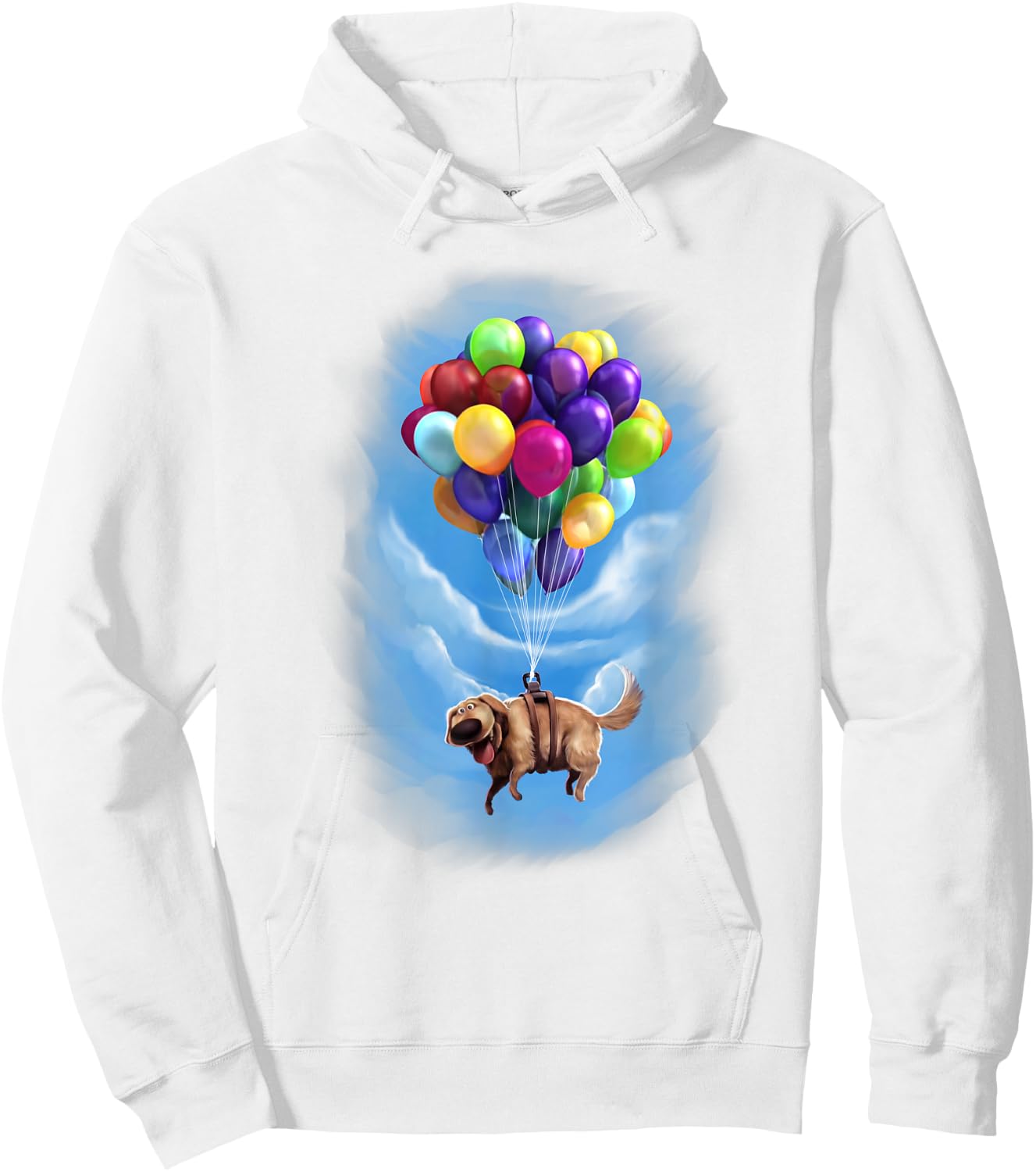 Disney Pixar Up Dug Balloon Floating Graphic Hoodie - Hoodie | White