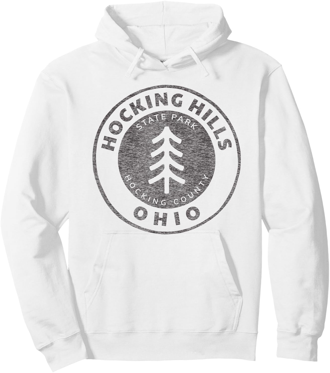 Retro Hocking Hills State Park Souvenir Hoodie - Hoodie | White