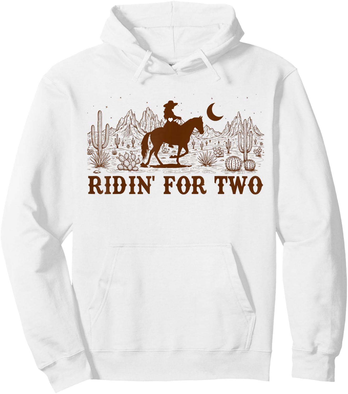 Cowgirls Pregnancy Announcement Western Life Ridin' for Two Hoodie - Hoodie | White