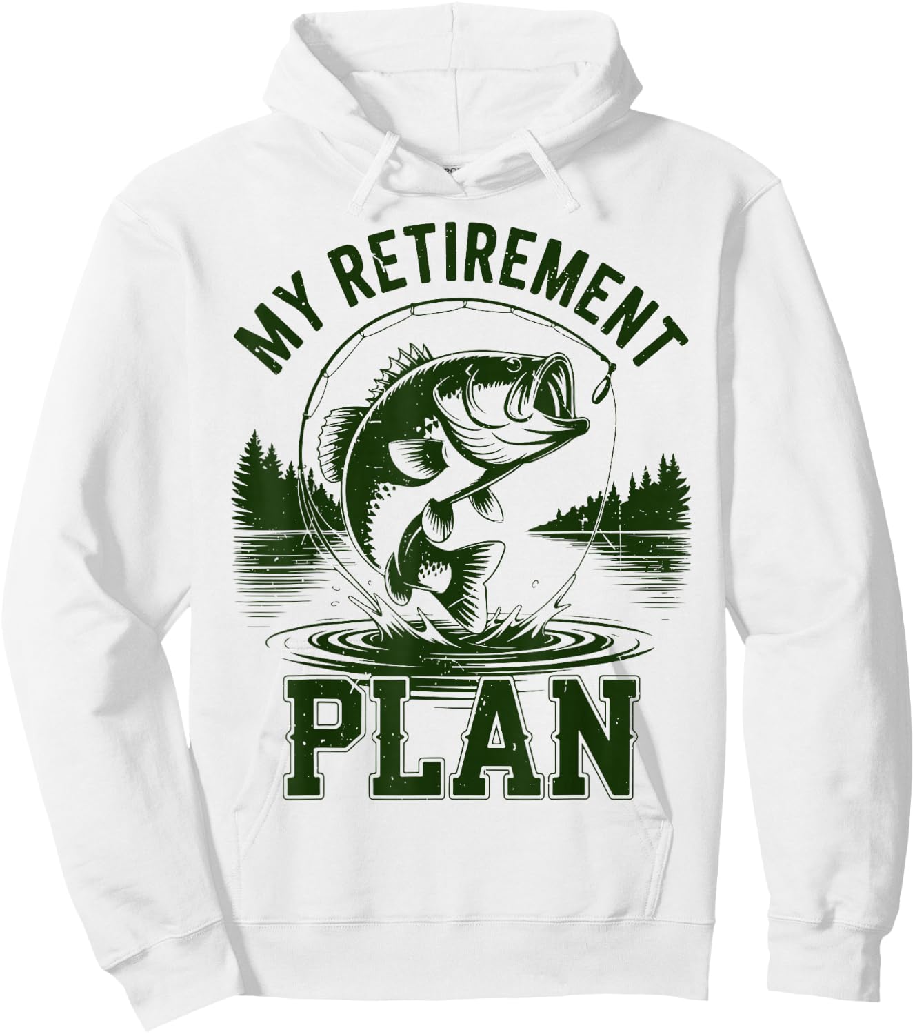 Bass Fish My Retirement Plant Funny Grandpa Fishing Gift Men Hoodie - Hoodie | White
