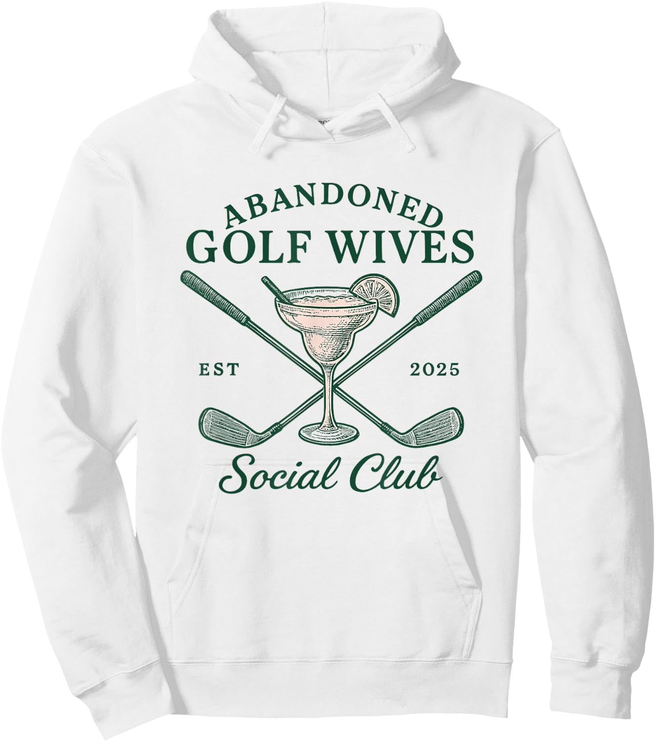Pink Green Abandoned Golf Wives Social Club Hoodie - Hoodie | White