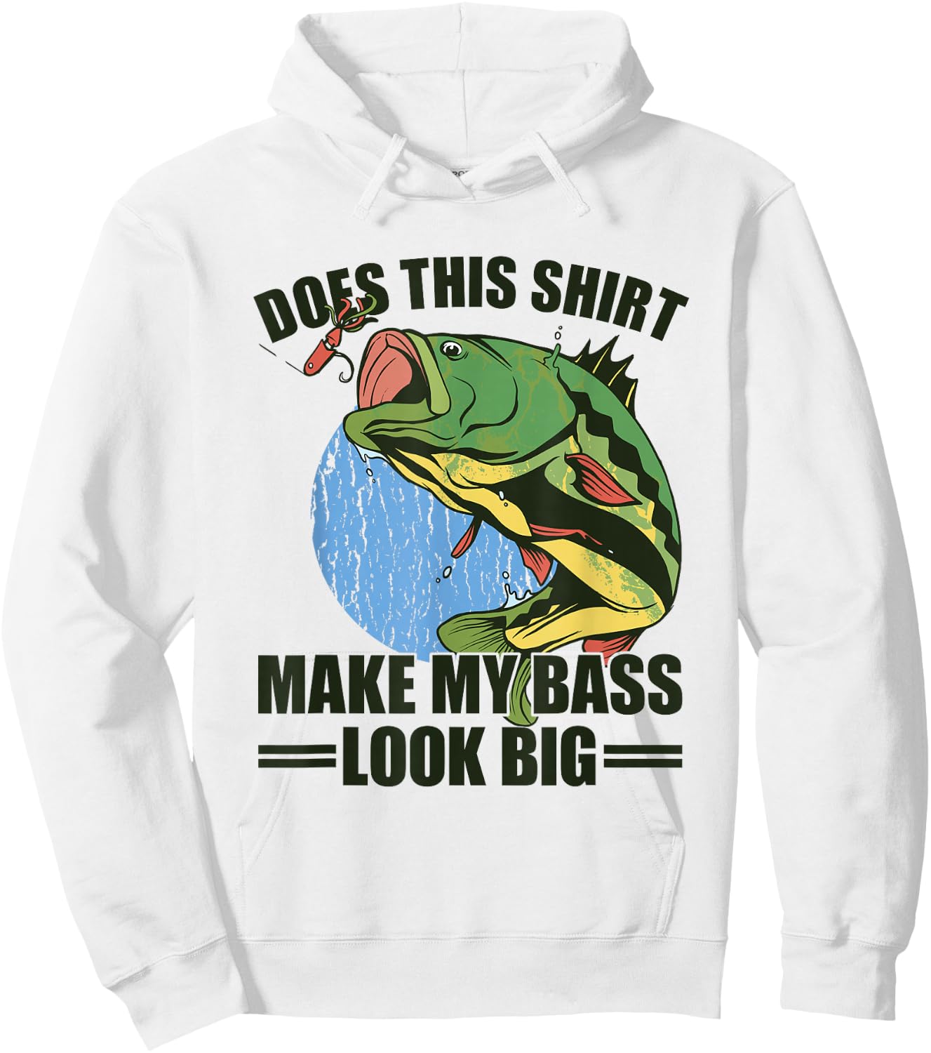 Does This Shirt Make My Bass Look Big Funny Fishing Hoodie - Hoodie | White