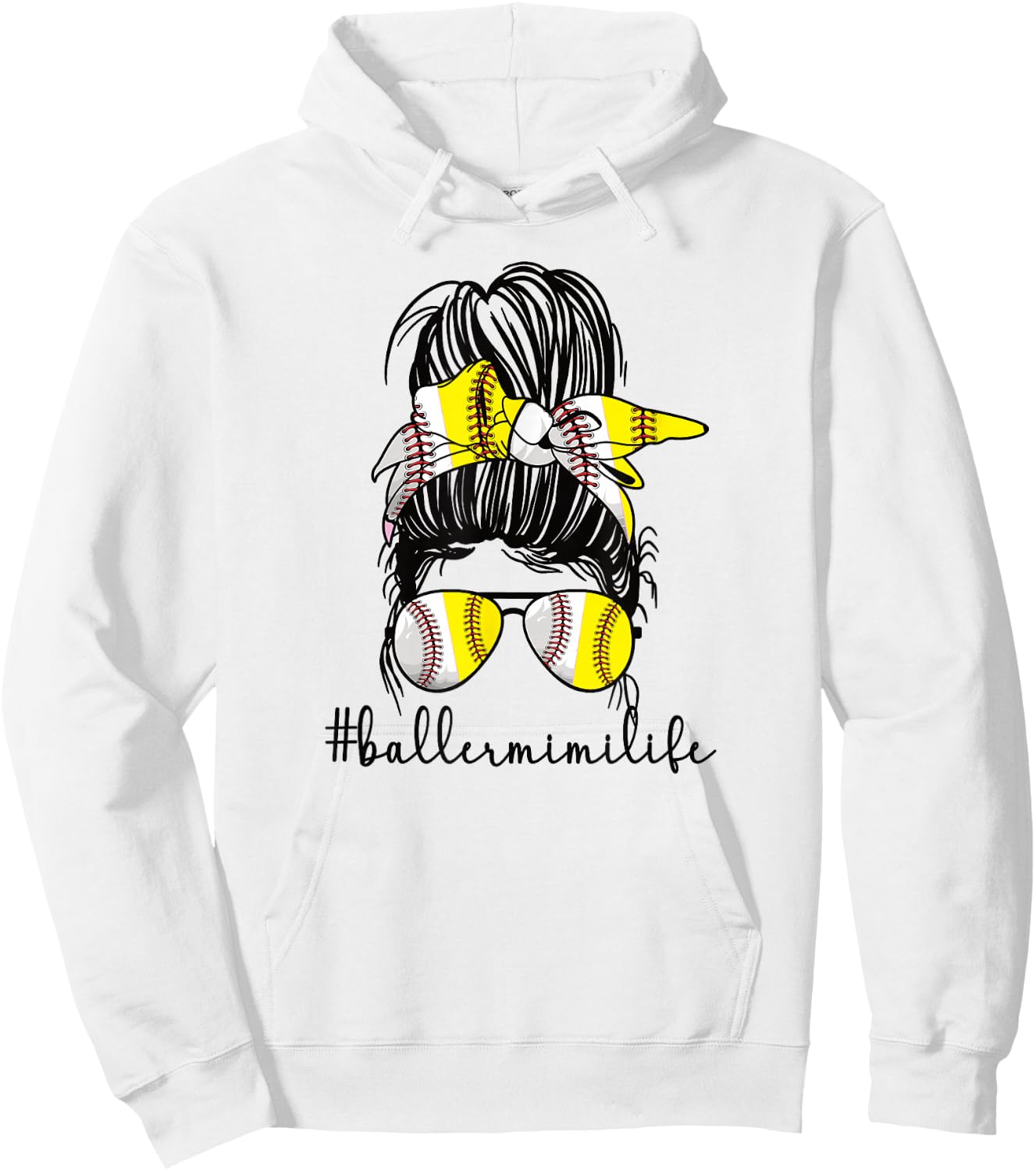 Baller Mimi Life Softball Baseball Mimi Grandma Hoodie - Hoodie | White