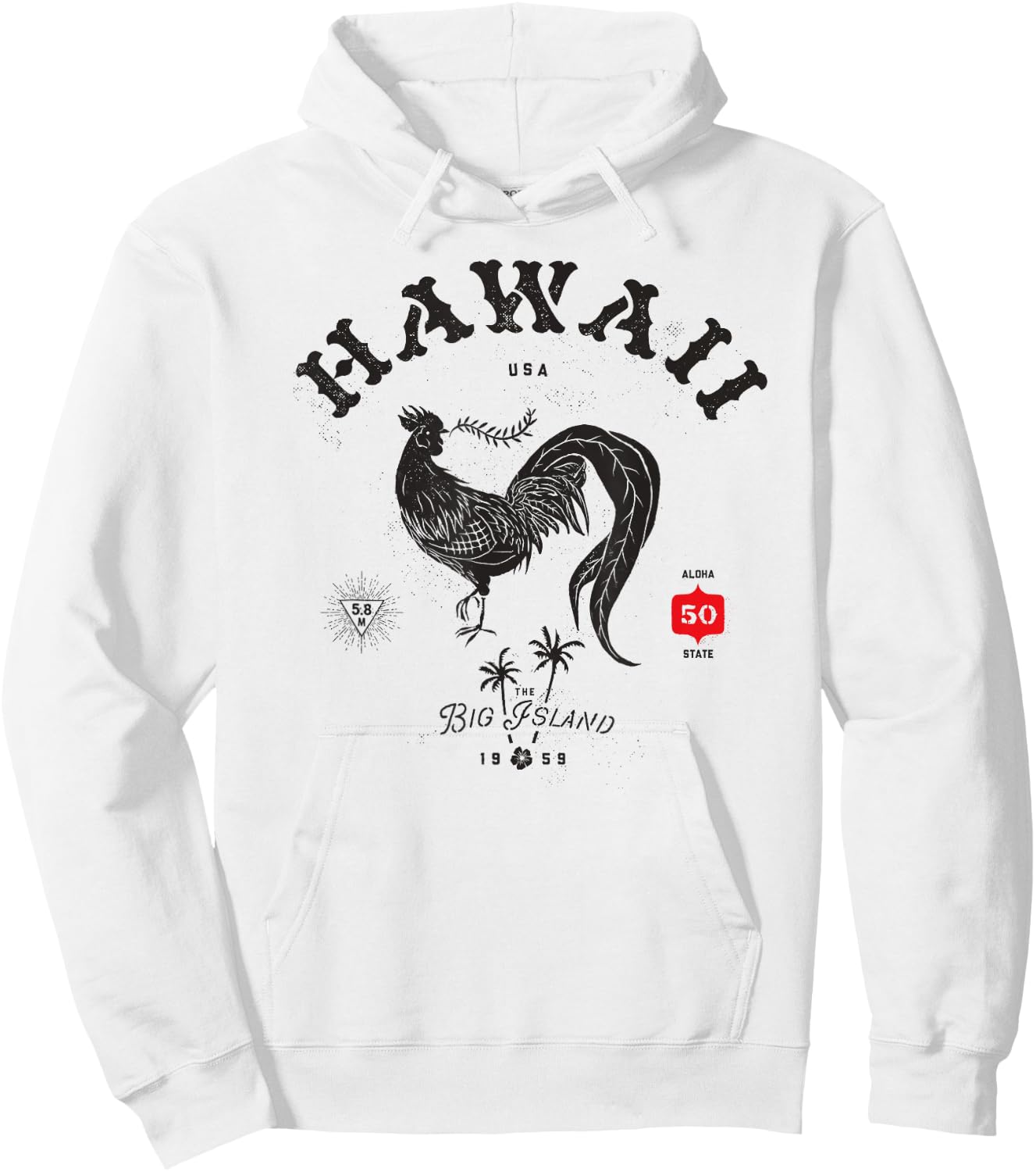Vintage Hawaii Chicken Big Island Aloha State Hoodie - Hoodie | White