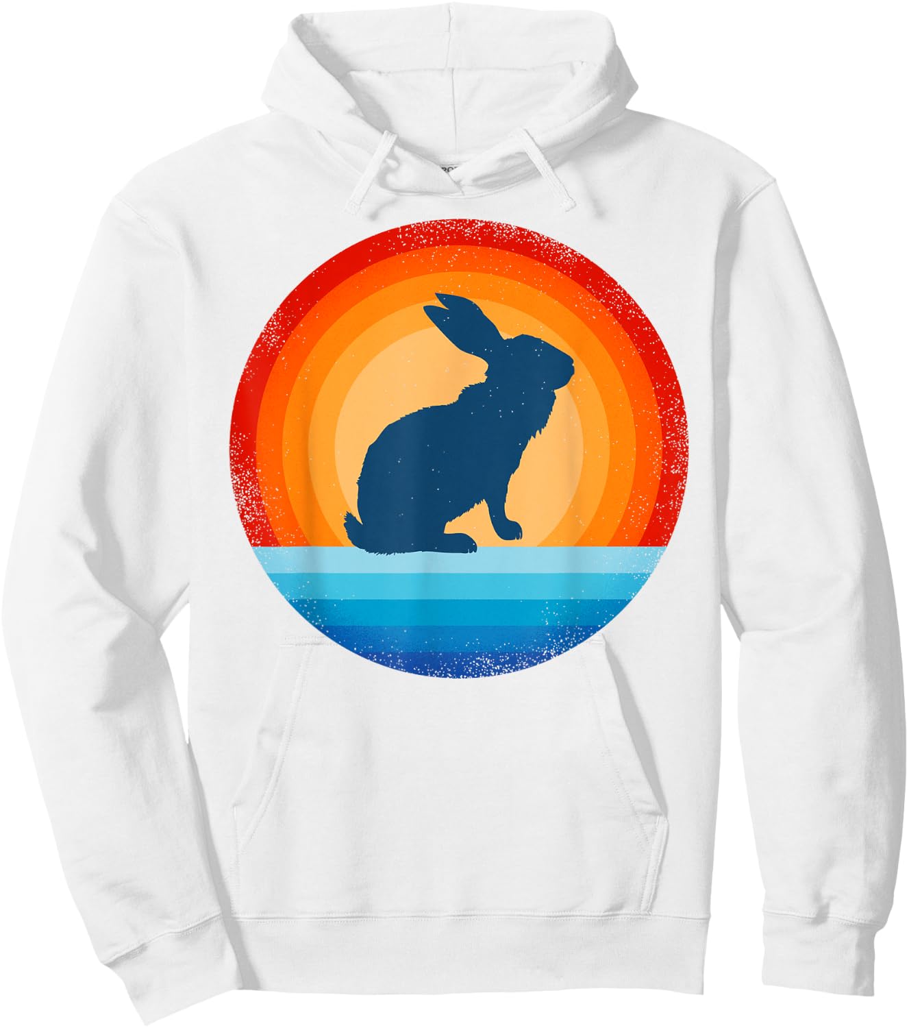 Bunny Retro Vintage 60s 70s Sunset Rabbit Mammal Animal Men Hoodie - Hoodie | White