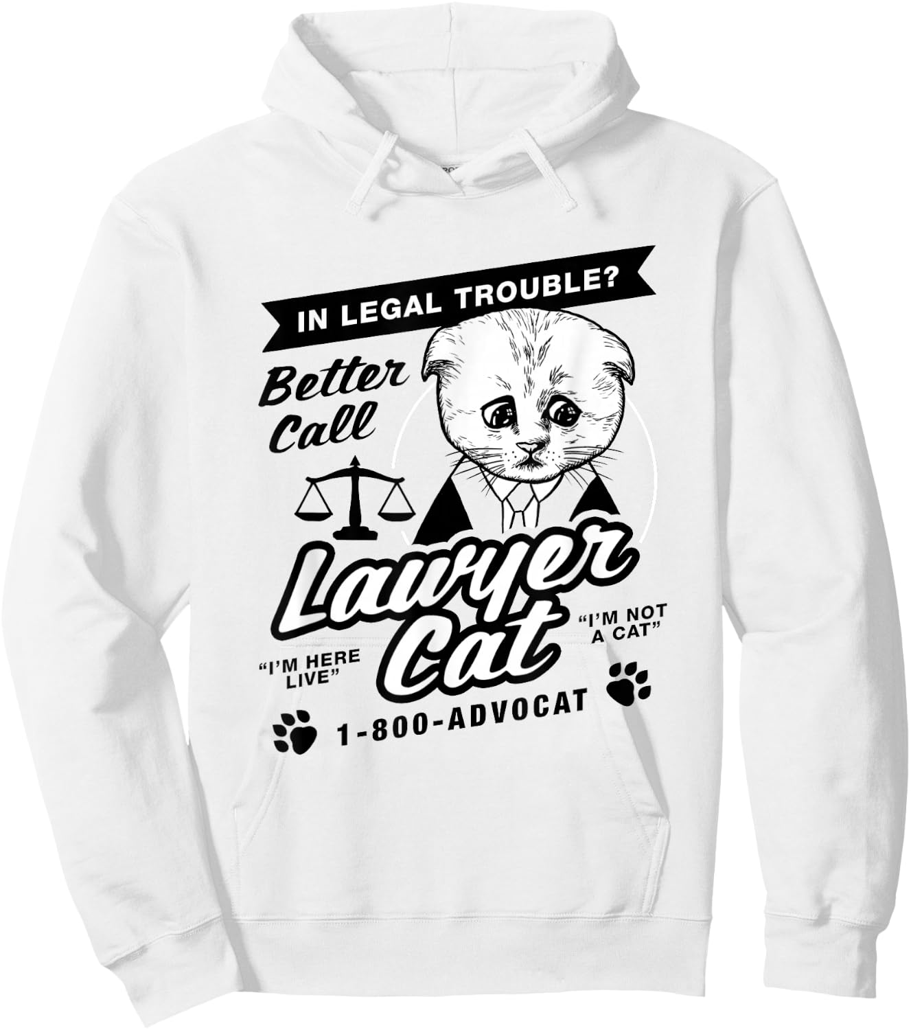Better Call Lawyer Cat Hoodie - Hoodie | White