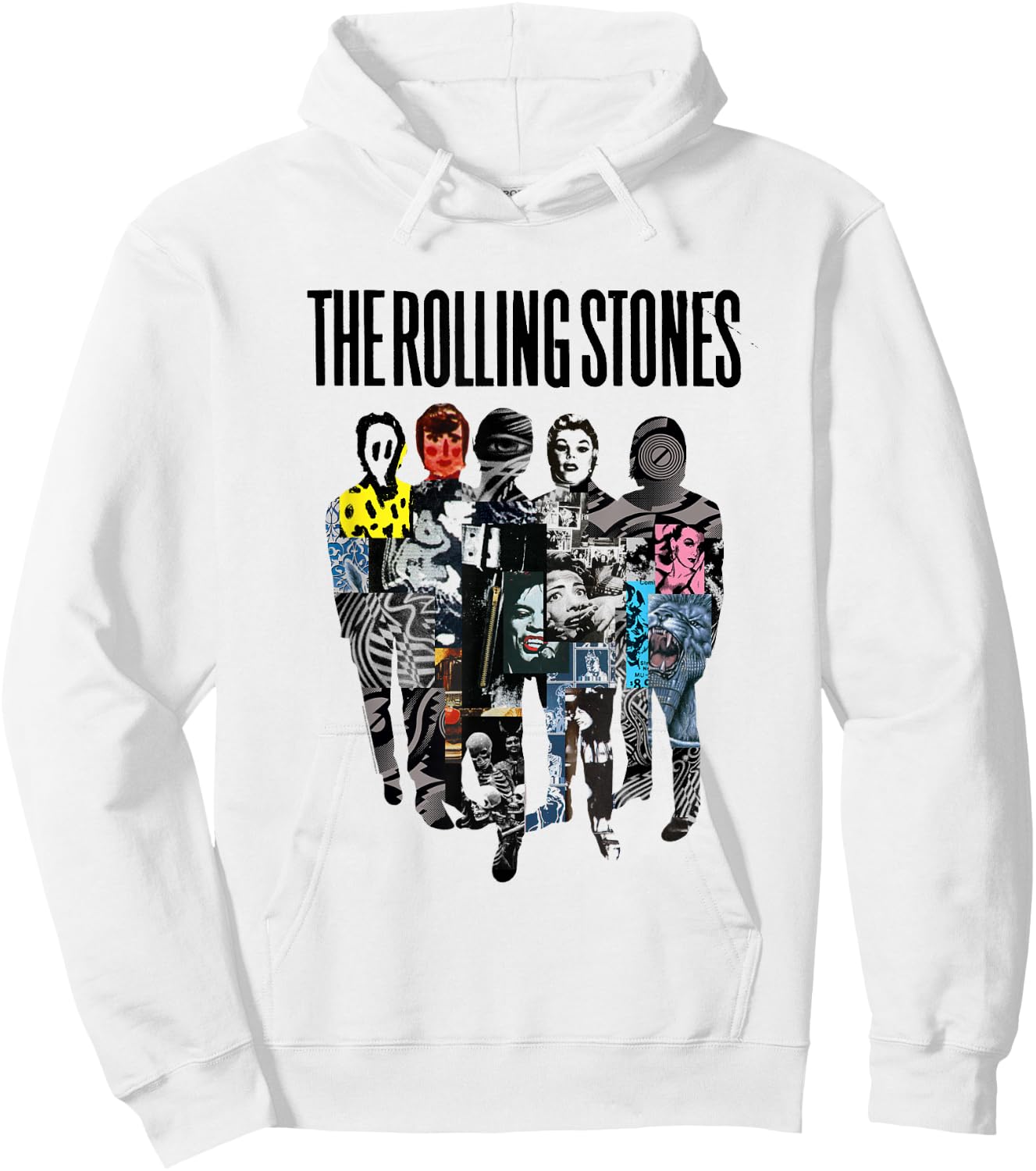 Rolling Stones Official Silhouette Collage Hoodie - Hoodie | White