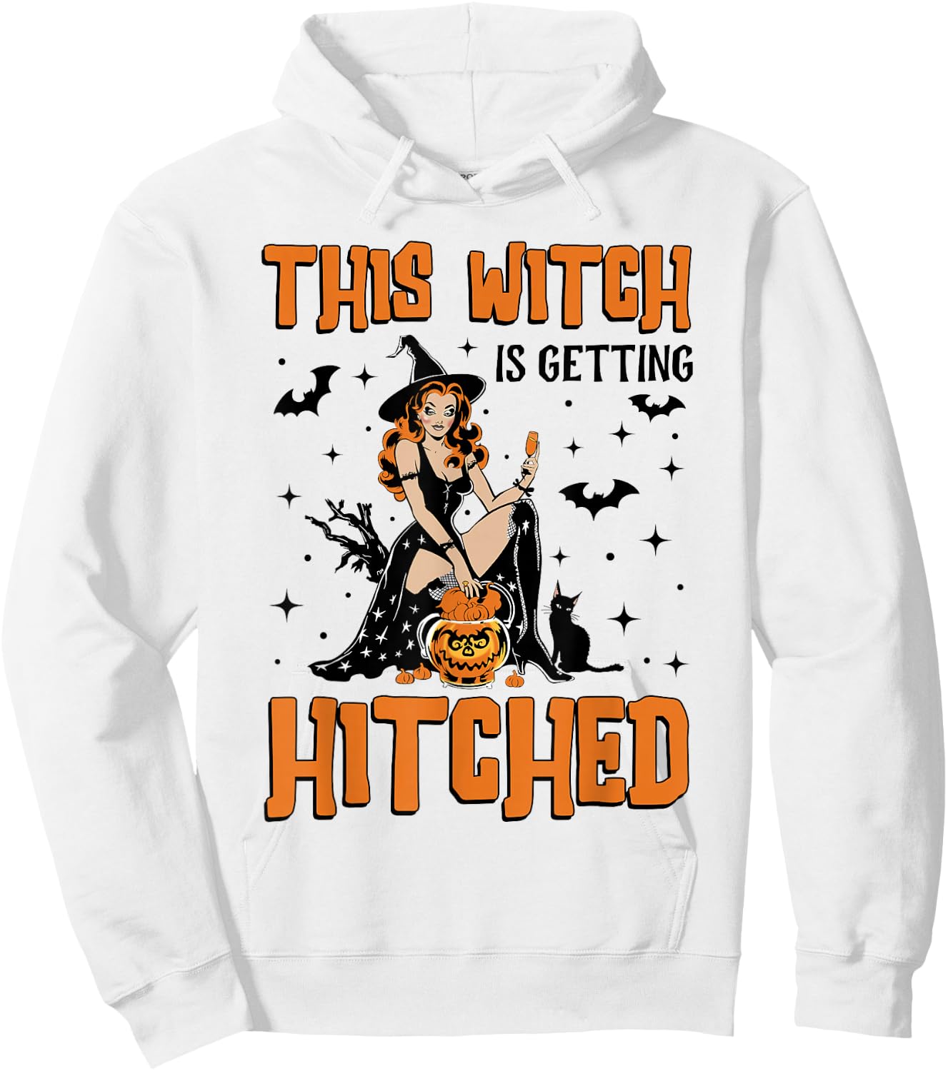 This Witch Is Getting Hitched Bride Bridesmaid Bachelorette Hoodie - Hoodie | White