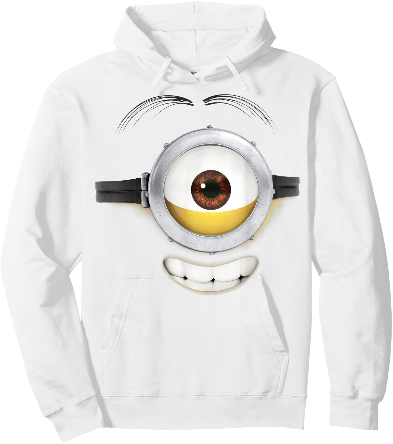 Despicable Me Minions Stuart Teeth Smile Graphic Hoodie - Hoodie | White