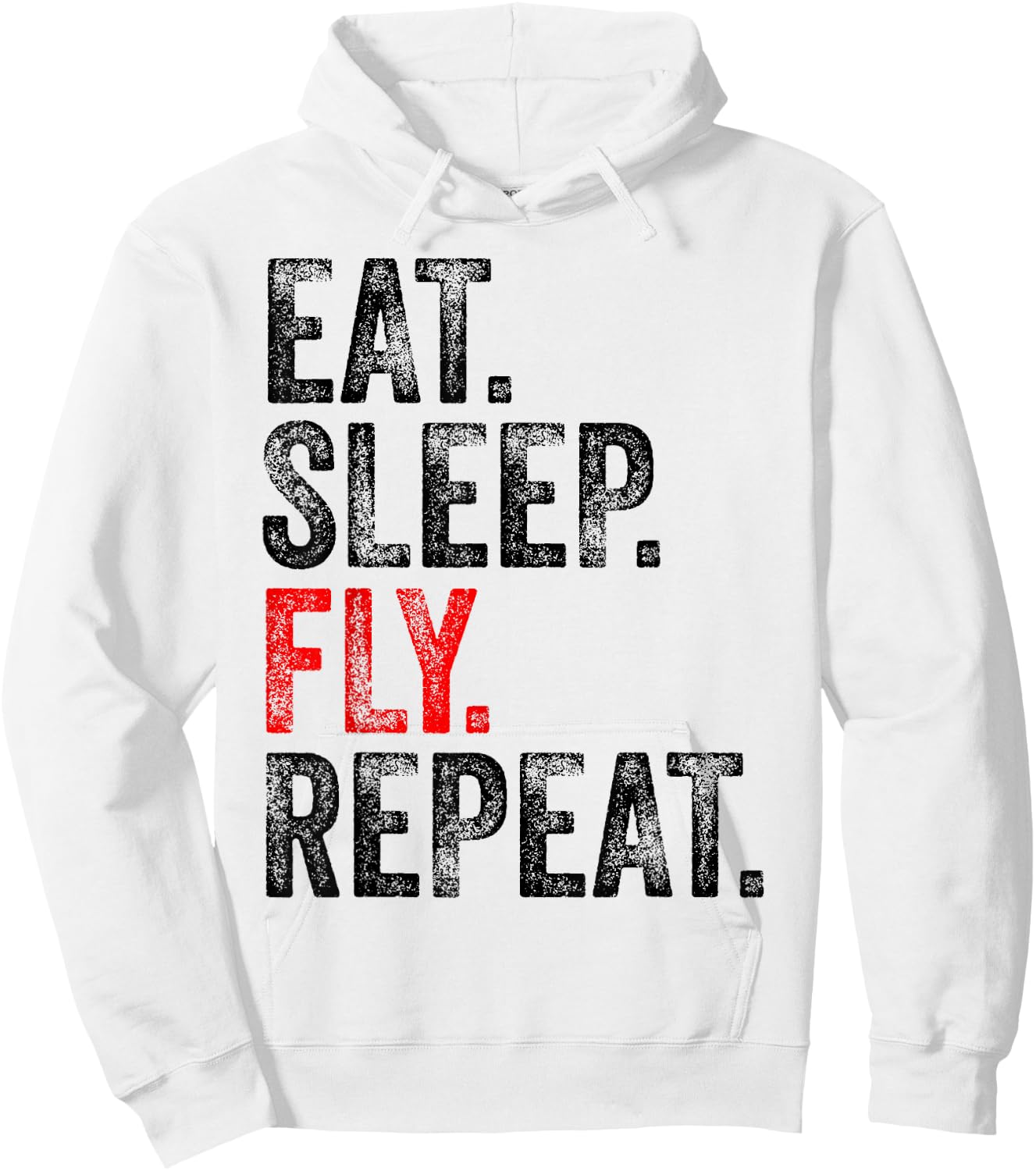 Eat Sleep Fly Repeat Aviation Pilot Funny Vintage Distressed Hoodie - Hoodie | White