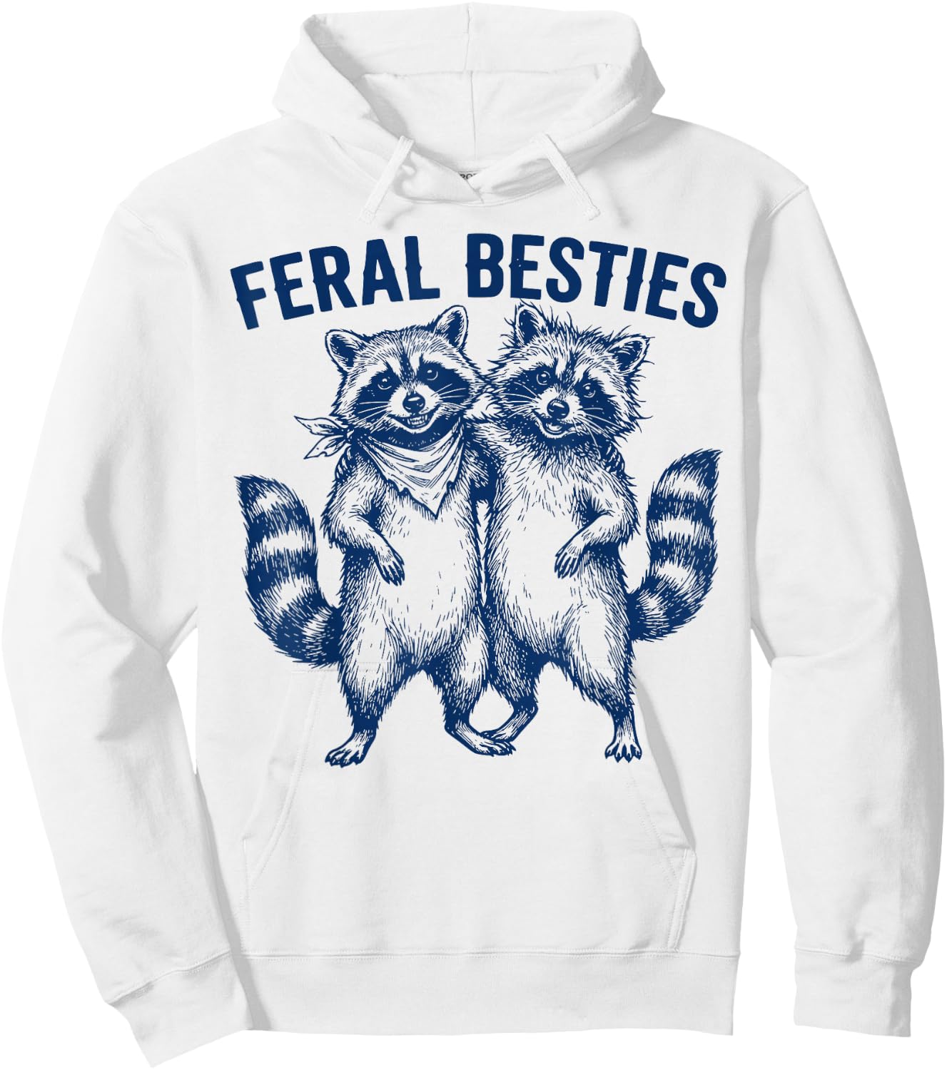 Possum Feral Besties Matching Friend Twinning Funny BFF Hoodie - Hoodie | White