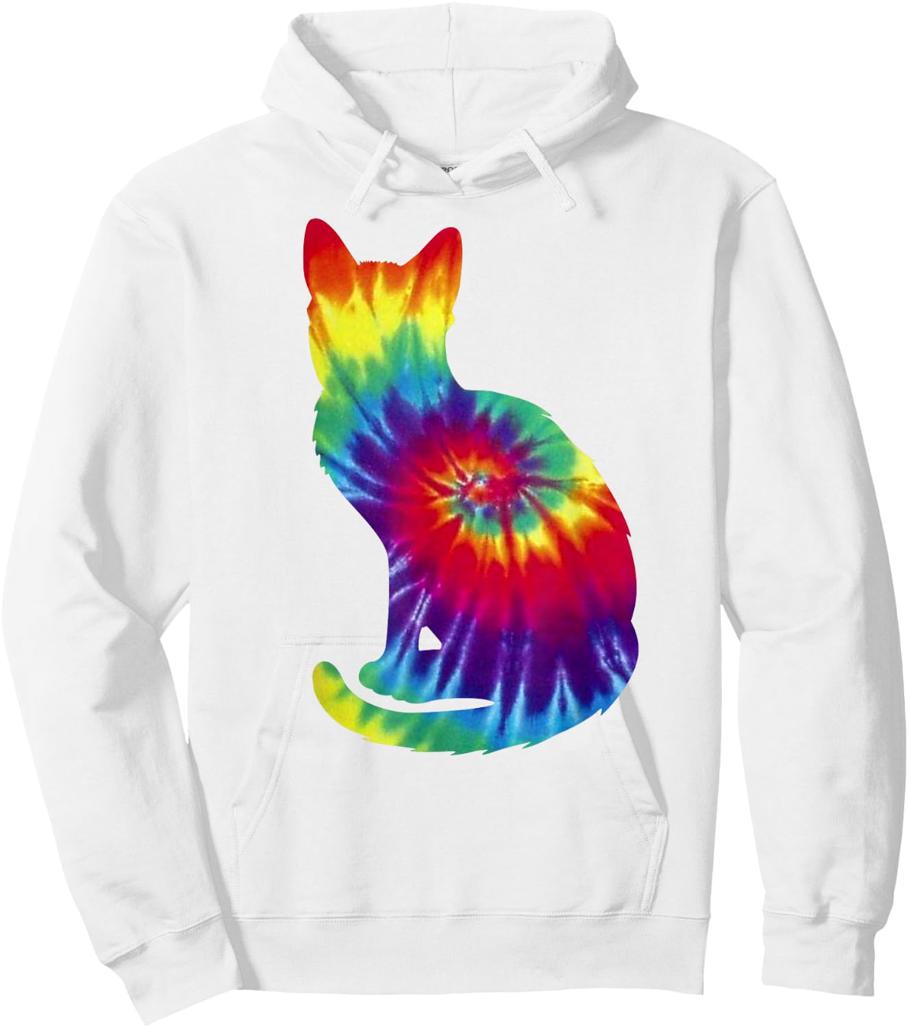 Tie Dye Cat Shirt | Colorful Tye Dye Kitten Hoodie - Hoodie | White