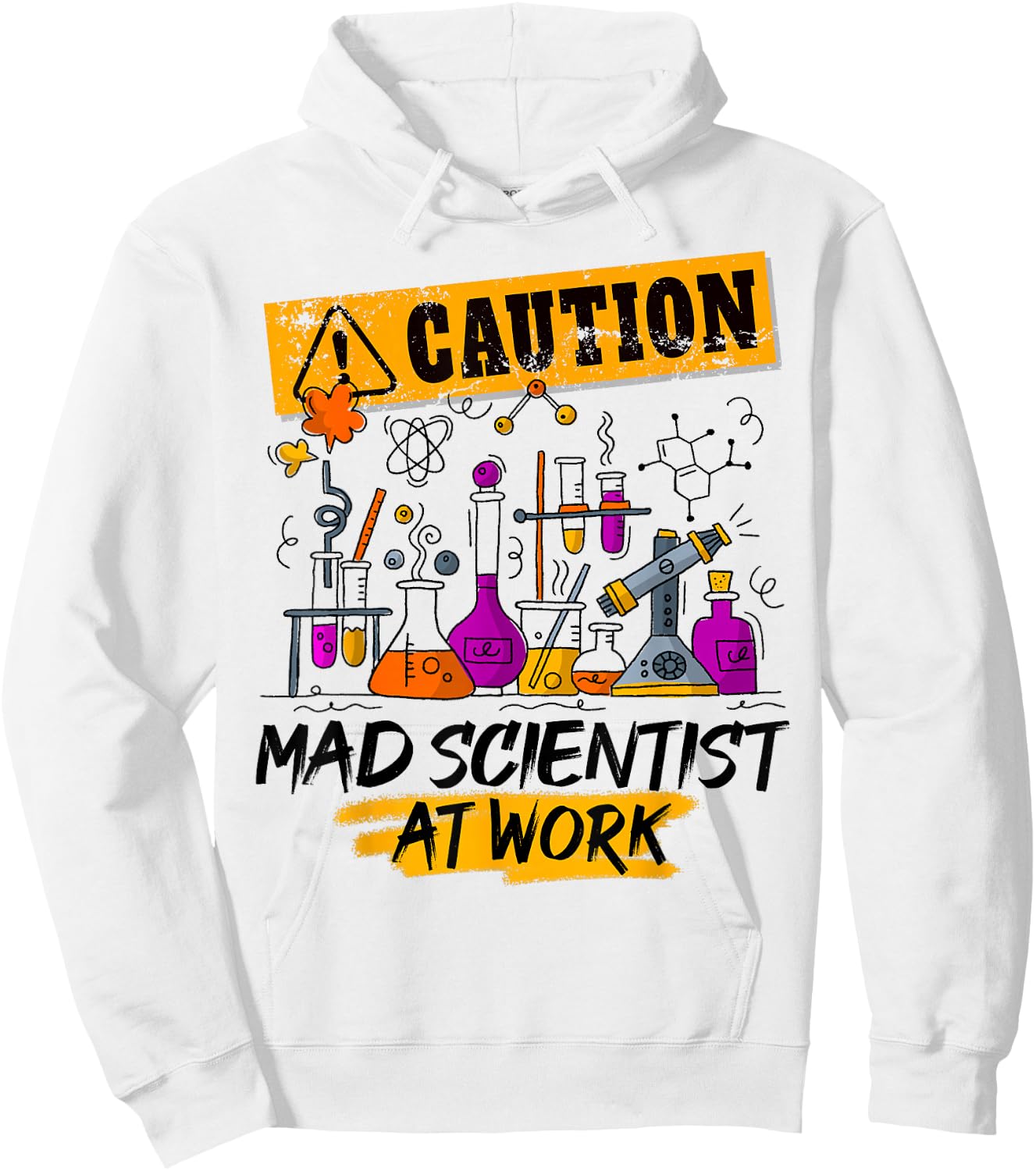 Mad Scientist Work Funny Science Teacher Halloween Costume Hoodie - Hoodie | White