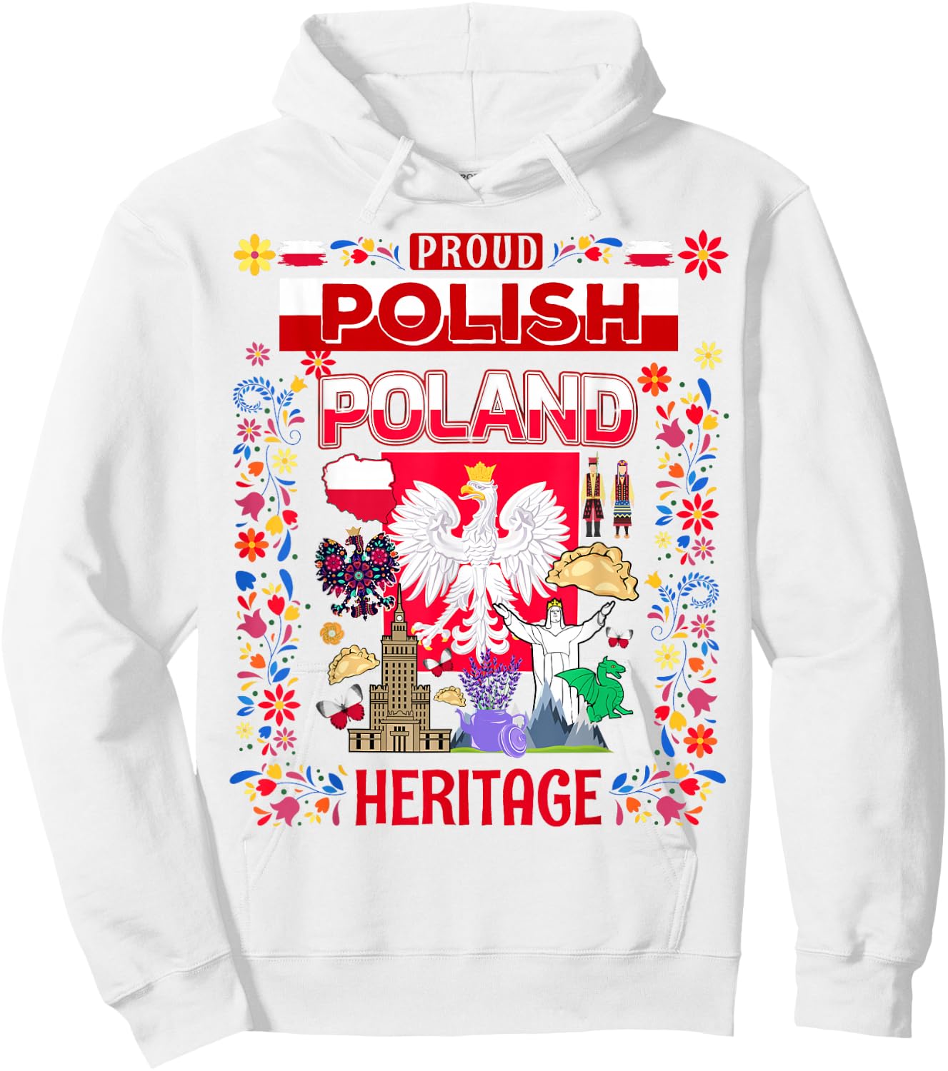 Polska Polish Ideas & Polski Folk Polish Heritage Hoodie - Hoodie | White