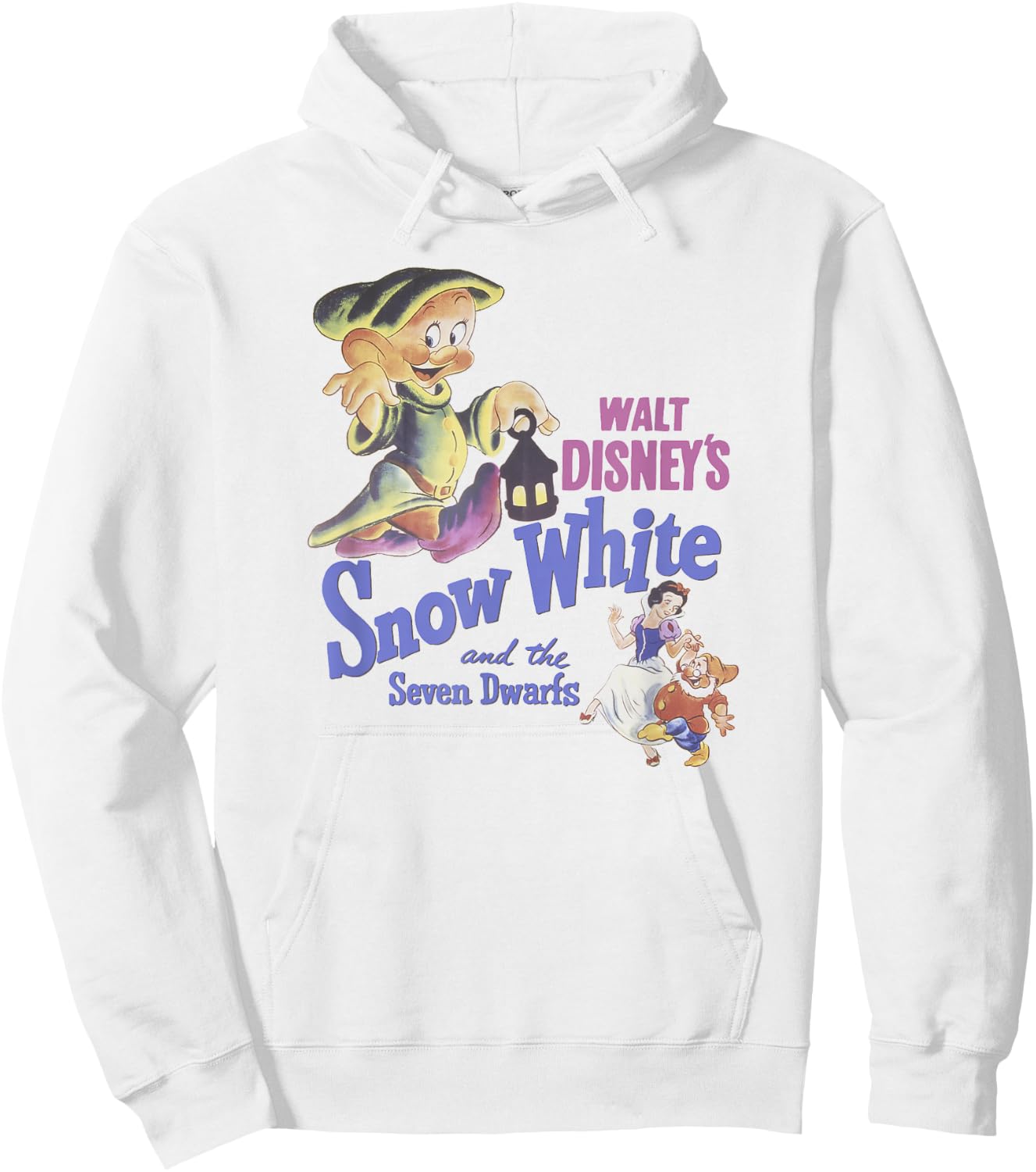 Disney Snow White and The Seven Dwarfs Dopey Movie Poster Hoodie - Hoodie | White