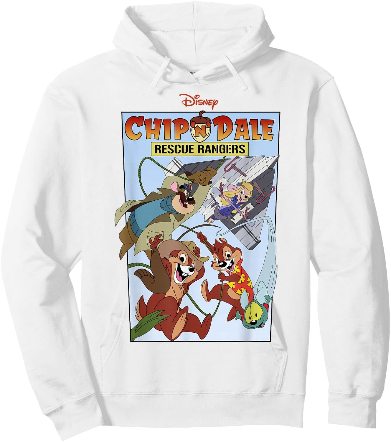 Disney Chip 'N Dale Rescue Rangers Group Shot Poster Hoodie - Hoodie | White