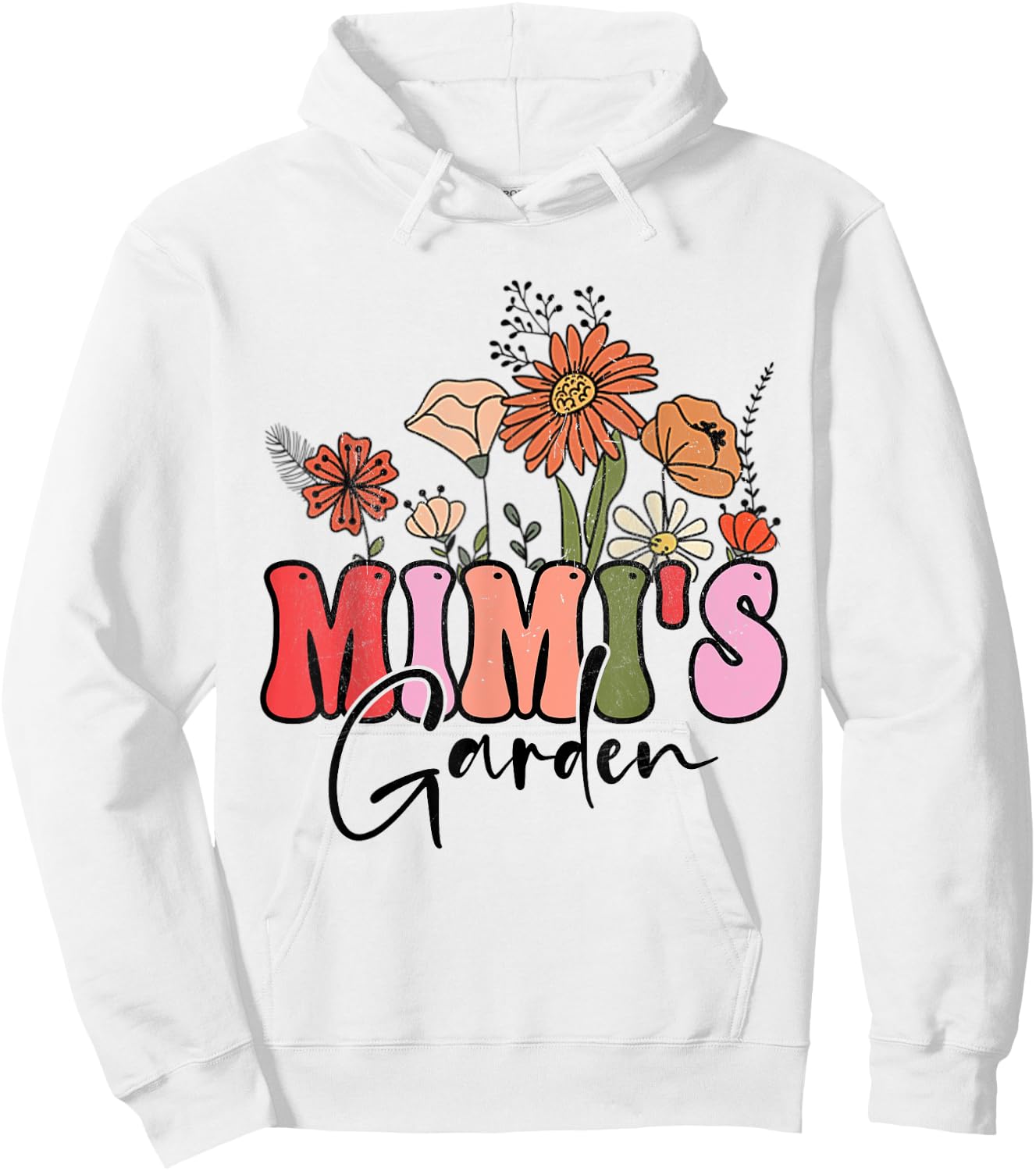Flowers Groovy Retro Mothers Day Mimi's Garden Hoodie - Hoodie | White
