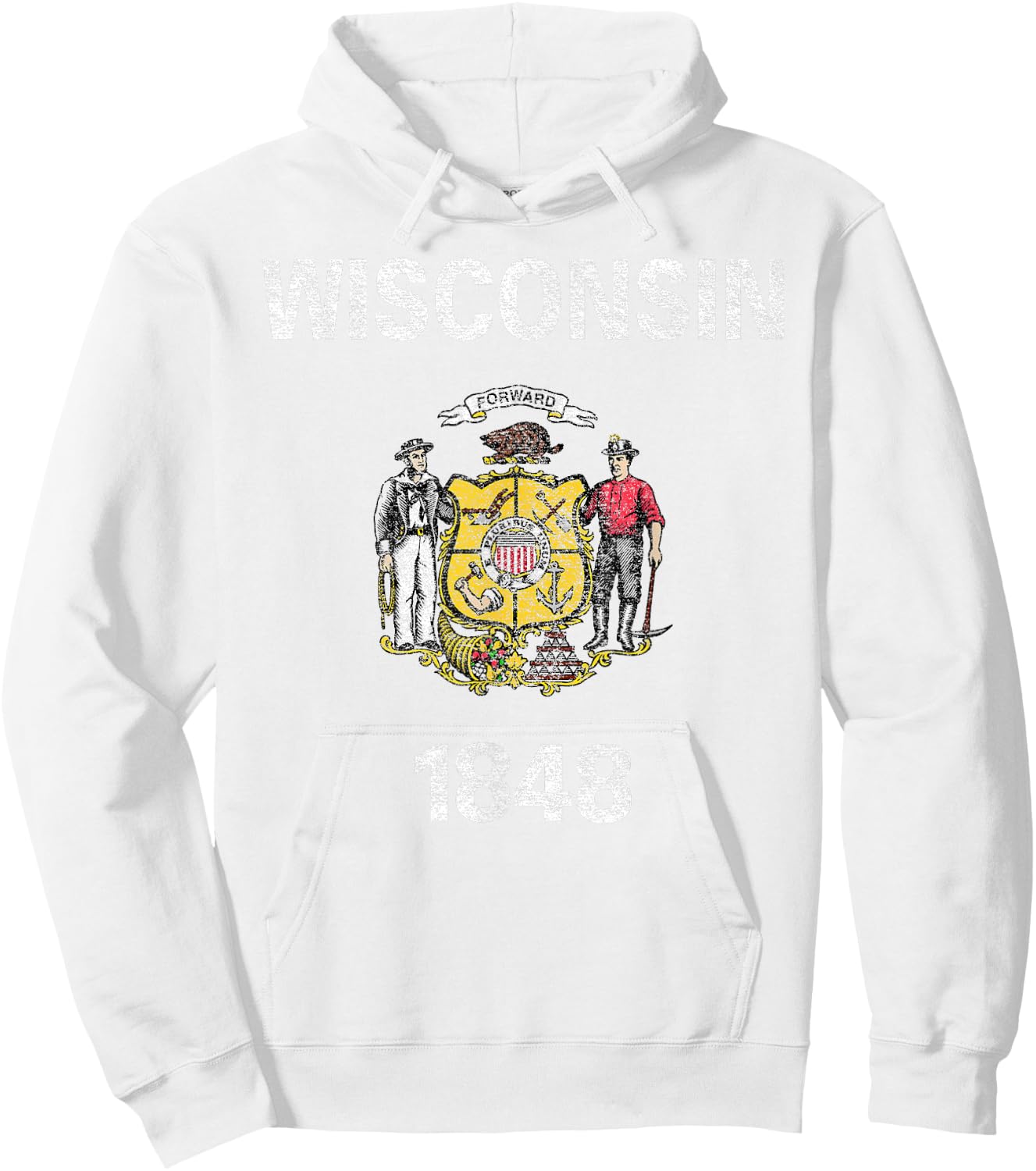 State Flag of Wisconsin Hoodie - Hoodie | White
