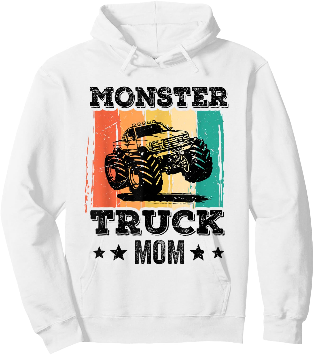 Monster Truck Mom Mum Mother's Day Retro Vintage Women Hoodie - Hoodie | White