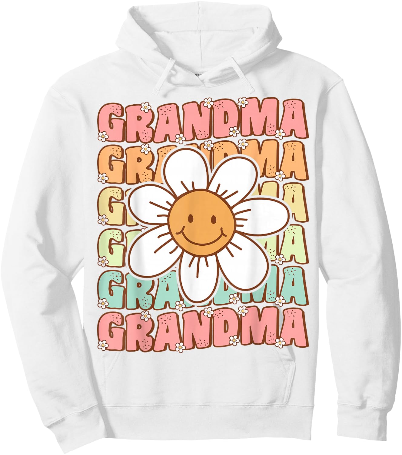 Cute Groovy Grandma 70s Family Birthday Party Daisy Flower Hoodie - Hoodie | White