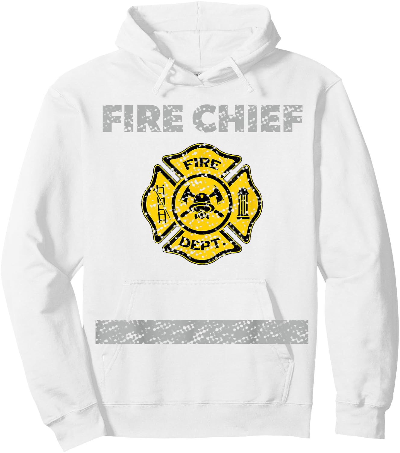 Firefighter Chief Costume Distressed T Shirt Gift Hoodie - Hoodie | White