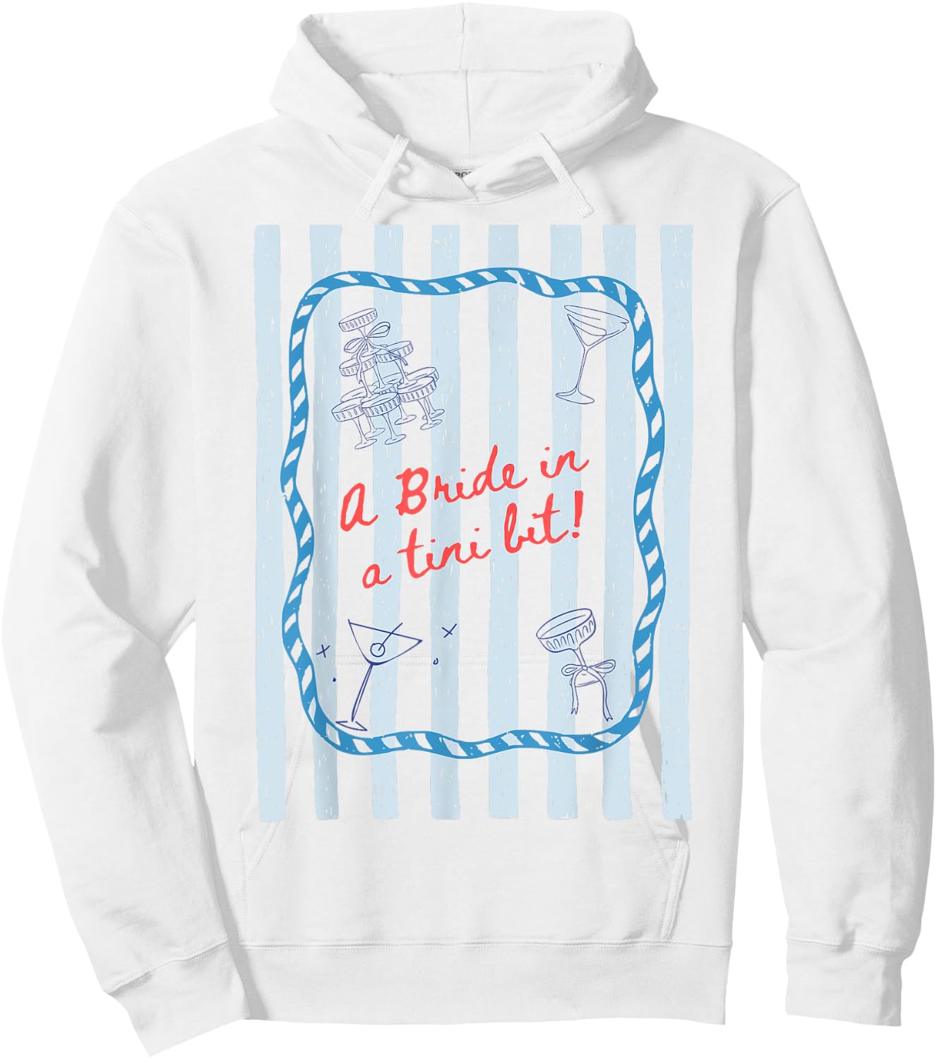 A bride in a tiny bit martini bride bachelorette party Hoodie - Hoodie | White