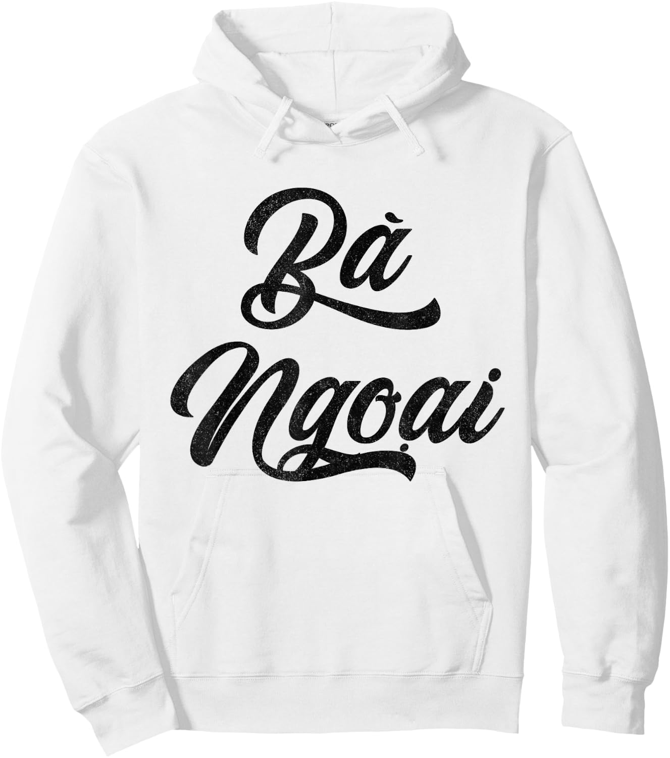 Caligraphy Ba Ngoai Text | Vietnamese Grandma Hoodie - Hoodie | White