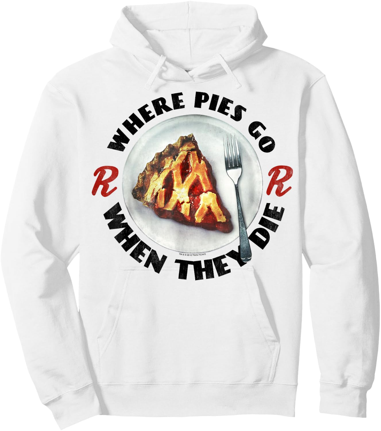 Twin Peaks Where Pies Go Die On A Plate Graphic Hoodie - Hoodie | White
